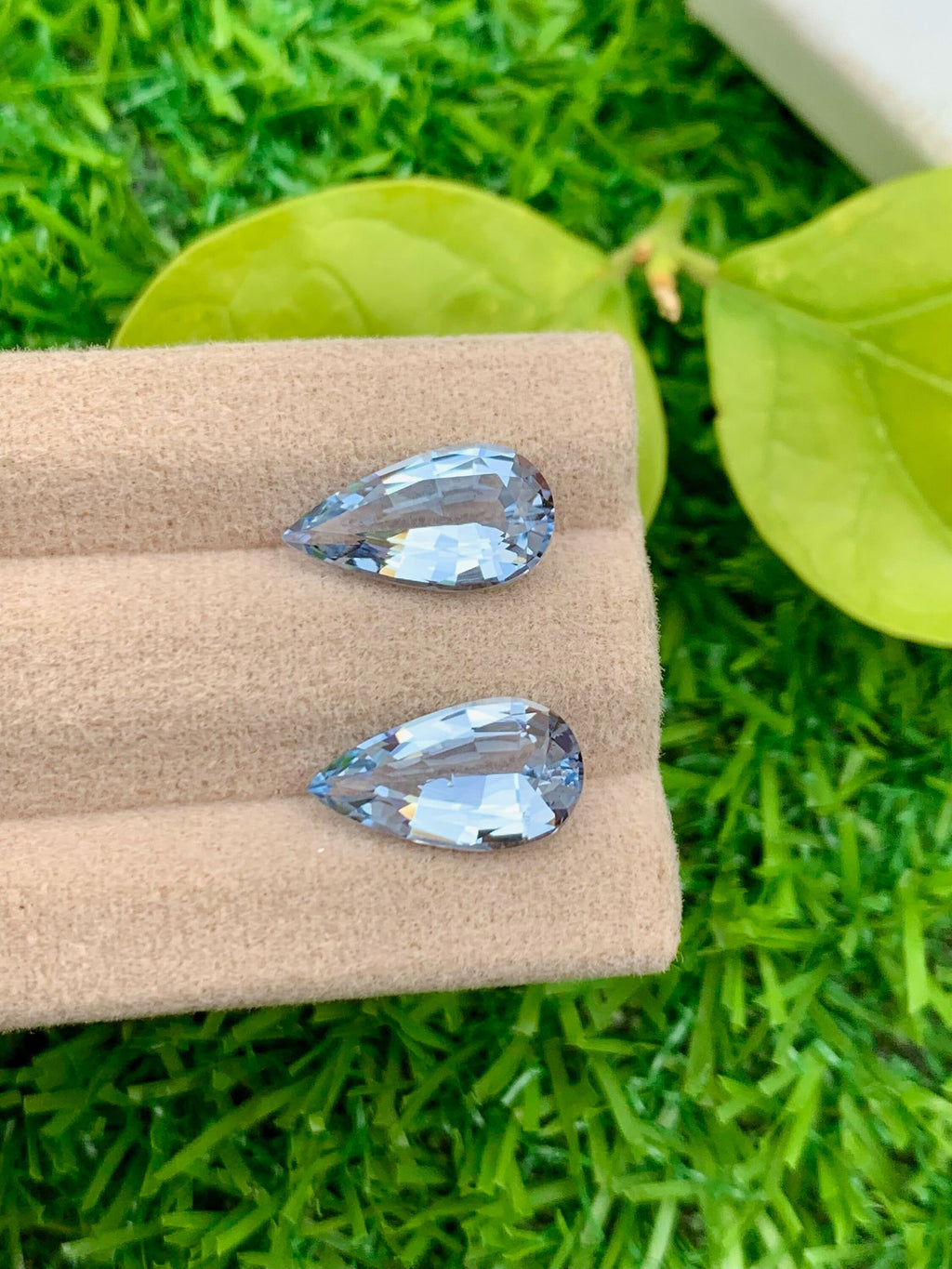 Santa Maria Blue Aquamarine Gemstone Pair: Pear Cut, March Birthstone, 6.30 CT