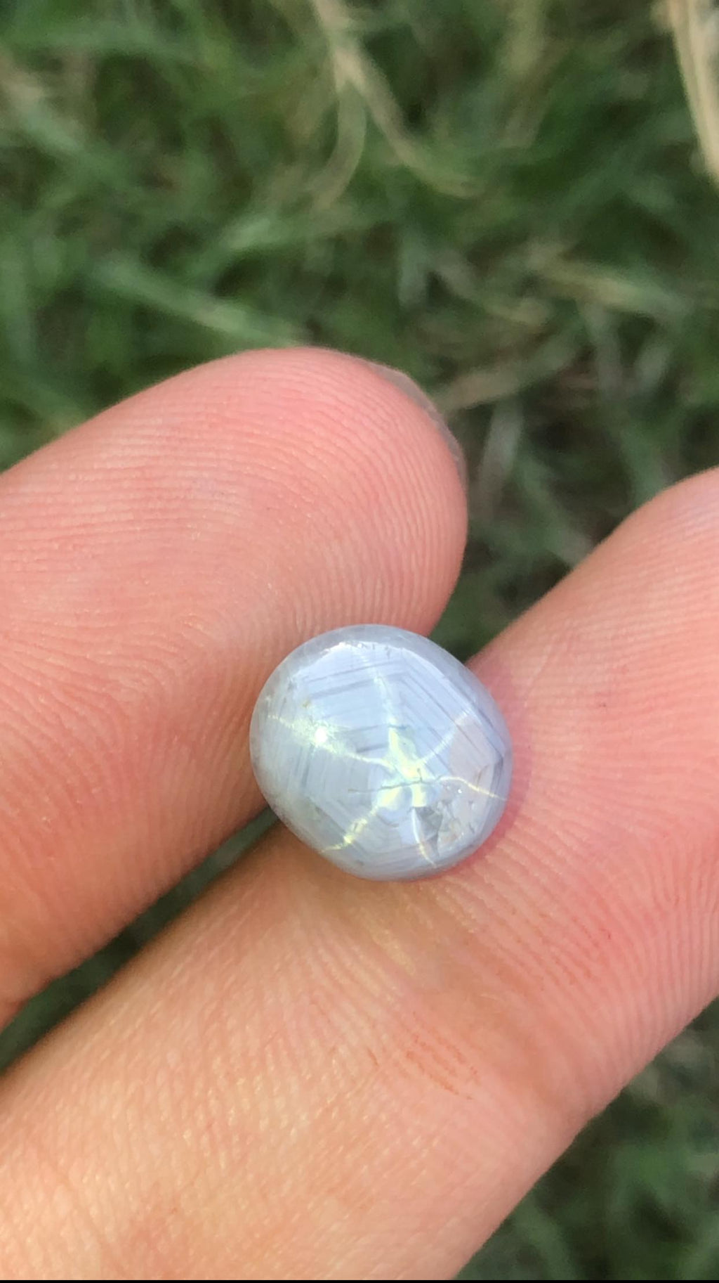 Grayish Blue Star Sapphire Gemstone: Oval Faceted Ring Stone, 5.33 CT