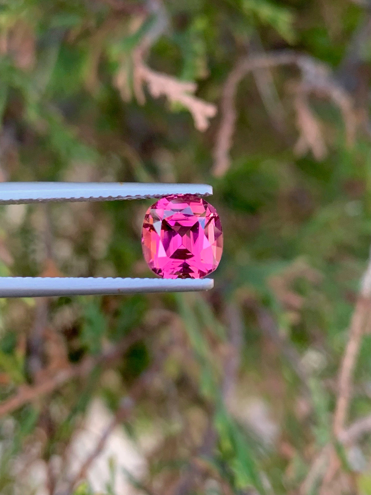 Pink Tourmaline Gemstone: 2.80 CT Faceted Cushion Cut, October Birthstone