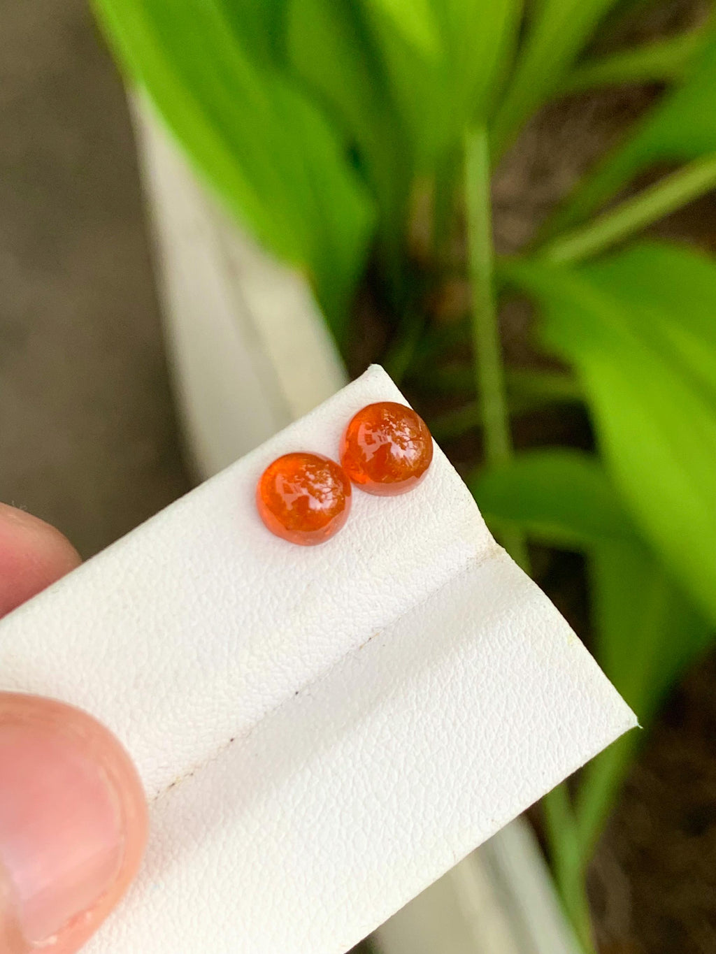 Mandarin Garnet Cabochon Pair: 4.69 Carat Orange Spessartite Gems