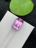 Lilac Pink Kunzite Gemstone: Emerald Cut, 6.50 CT Loose Stone