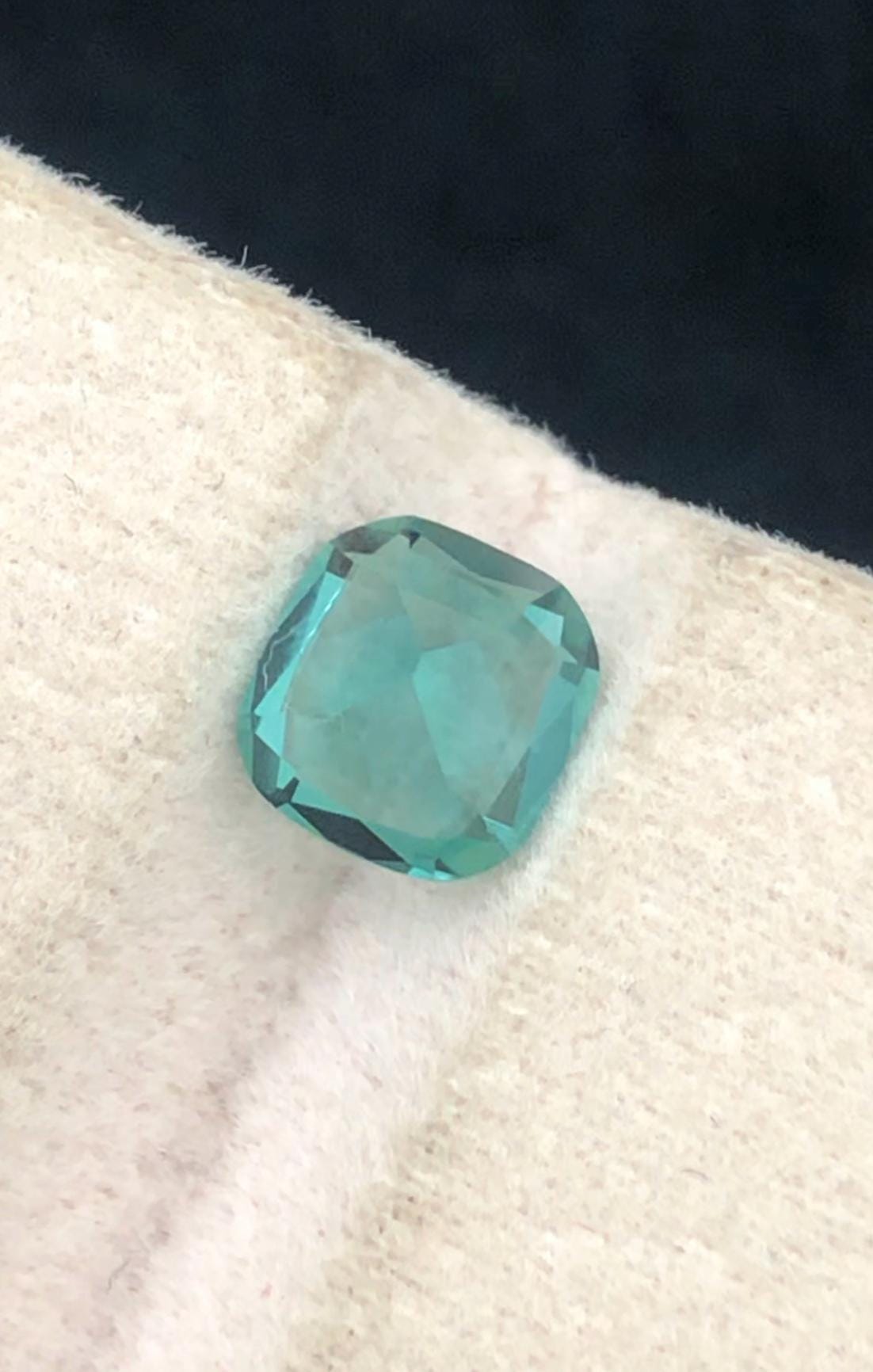 Blue Lagoon Tourmaline Gemstone: 1.25 CT Cushion Cut, Afghanistan Origin