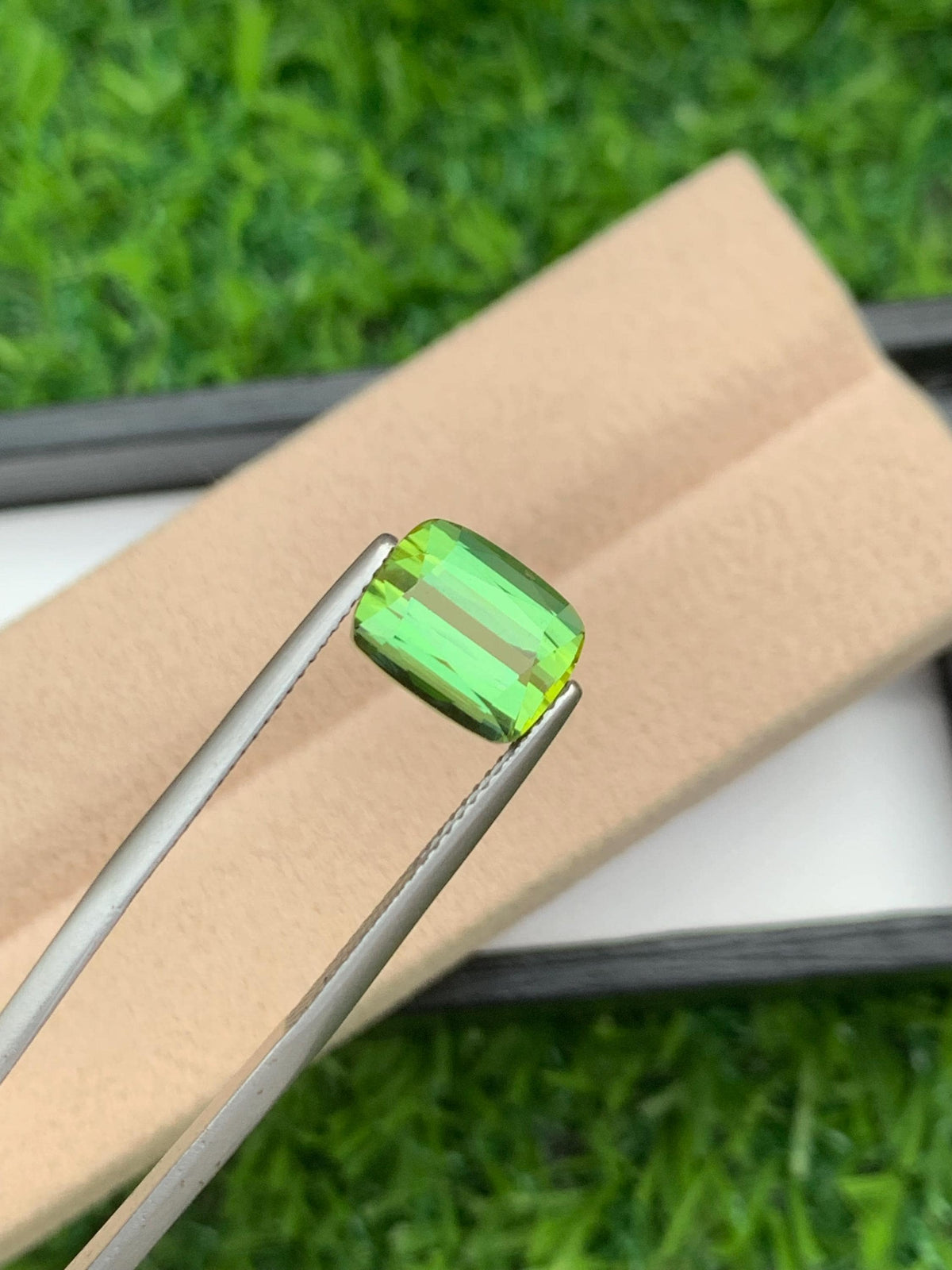 4.35 CT Bluish Green Tourmaline Gemstone: Cushion Cut Ring Stone