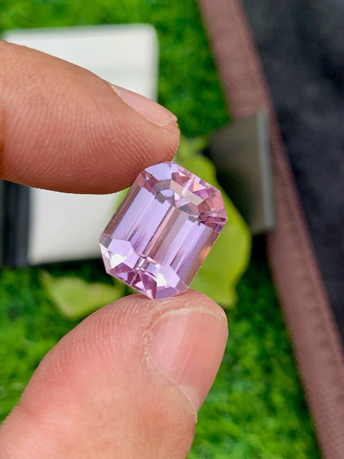 AAA Pink Kunzite Gemstone: Emerald Cut November Birthstone, 13.95 CT