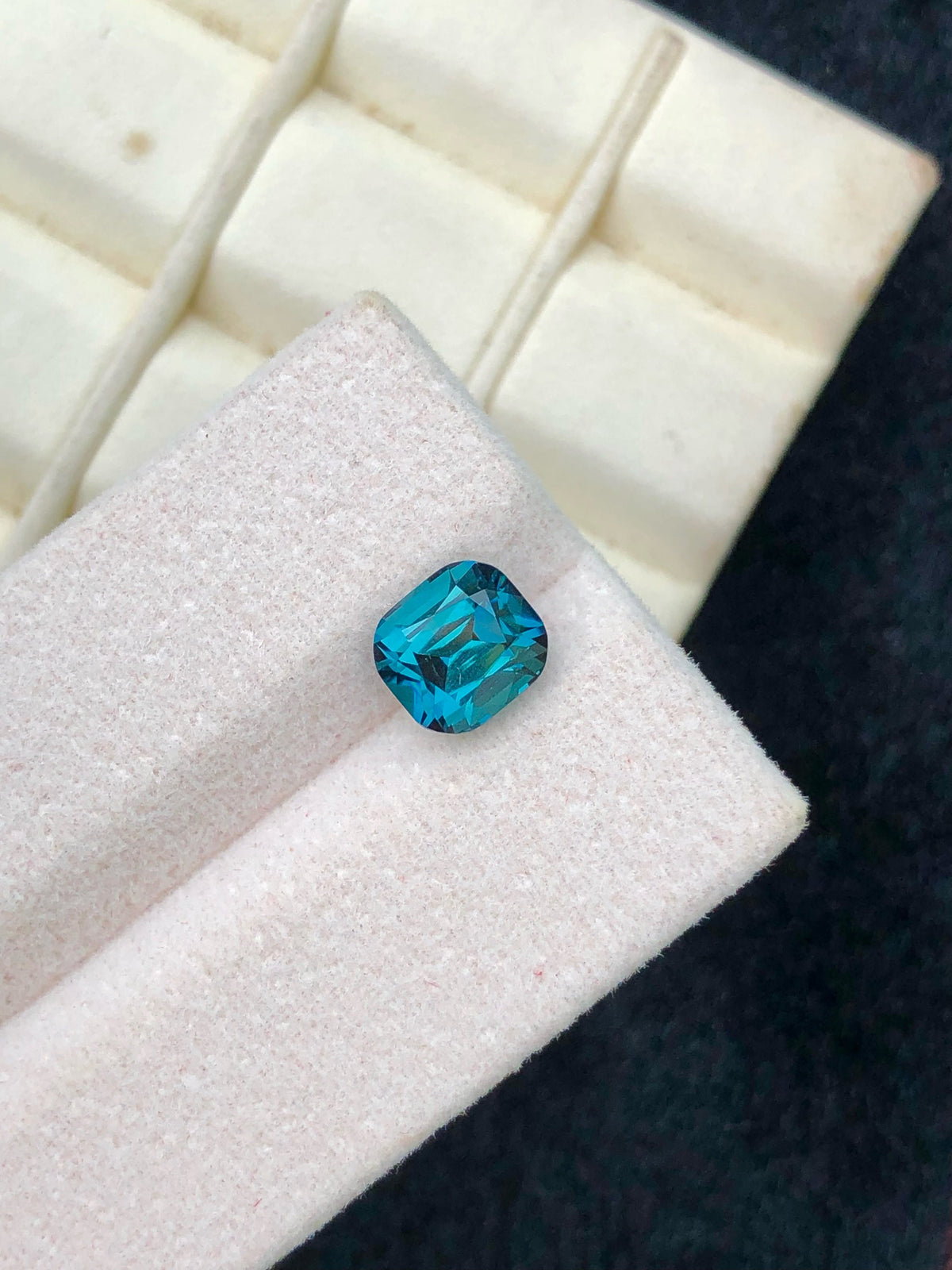 Lagoon Blue Tourmaline Gemstone: Natural Cushion Cut, 2.20 CT