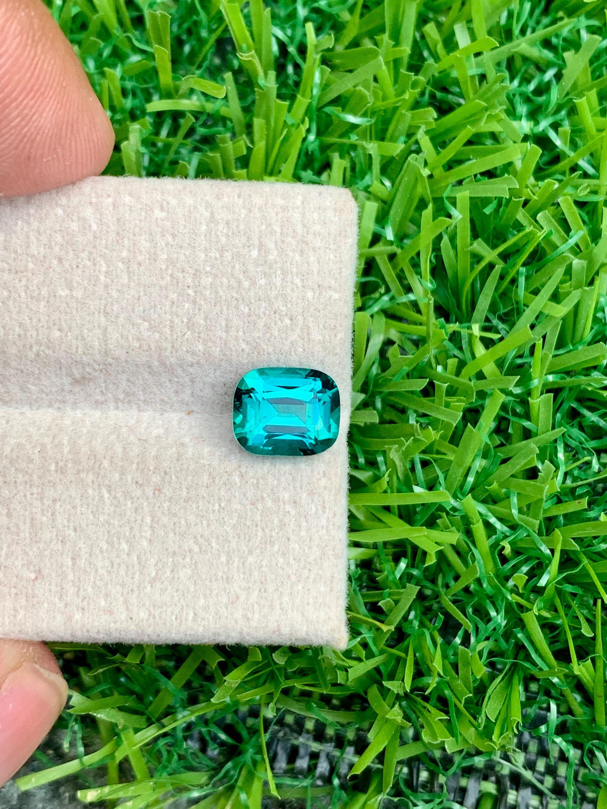 Lagoon Tourmaline Gemstone: 1.65 CT Cushion Cut Ring Stone