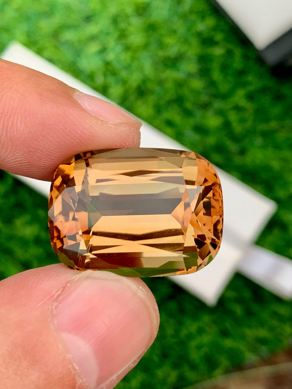 40.85 Carat Champagne Topaz Gemstone: Cushion Cut Natural Stone From Brazil