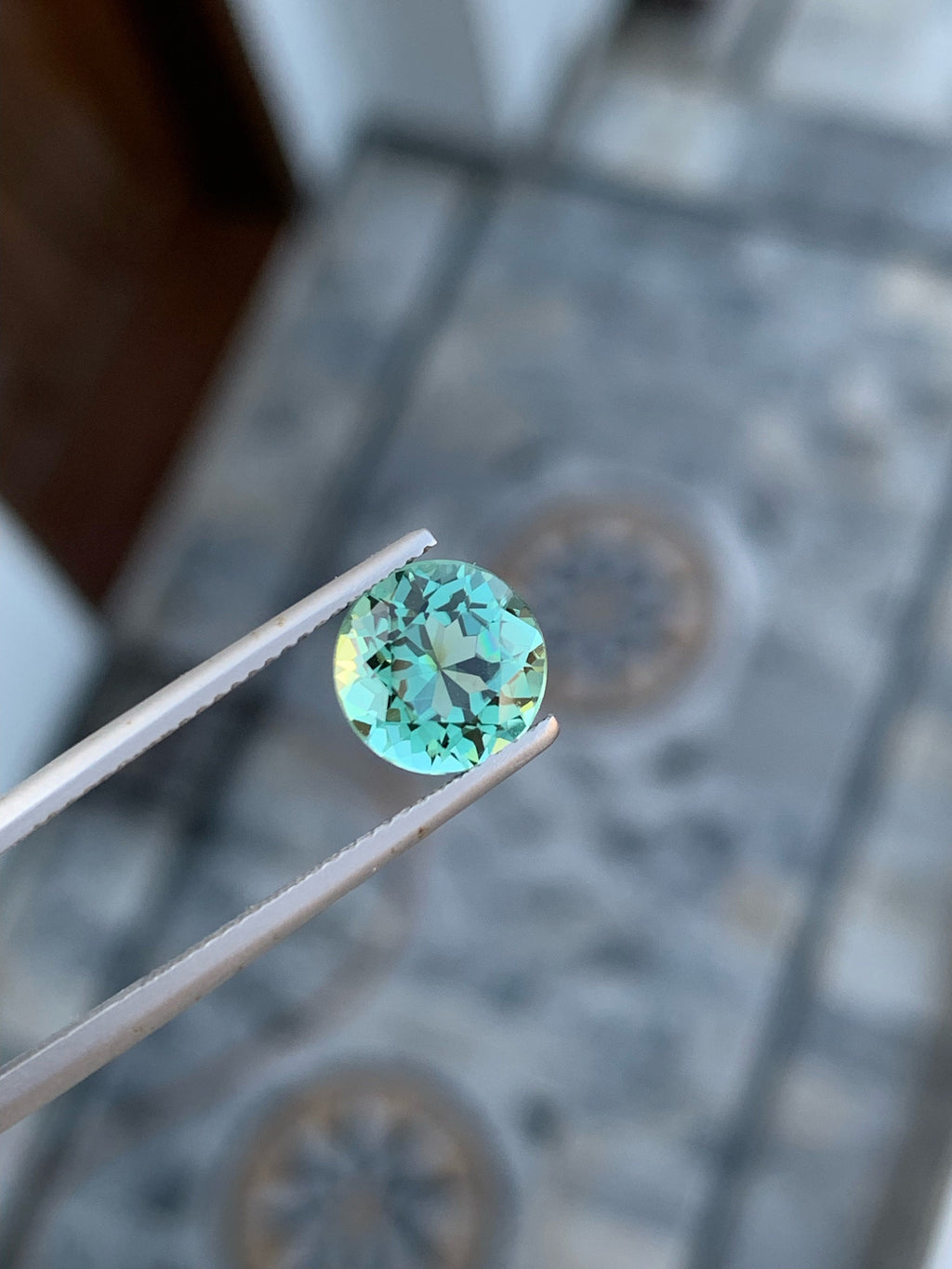 Seafoam Green Tourmaline Gemstone: Round Cut, Afghanistan Origin (08x08x04 MM)