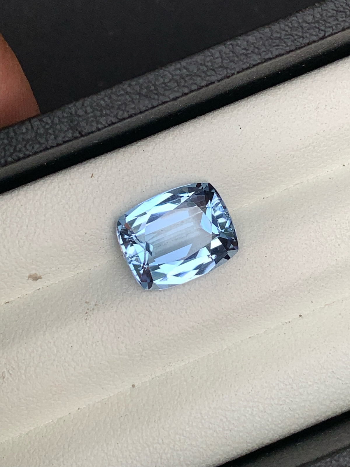 Santa Maria Blue Aquamarine Gemstone: 3.35 Carat Cushion Cut, March Birthstone