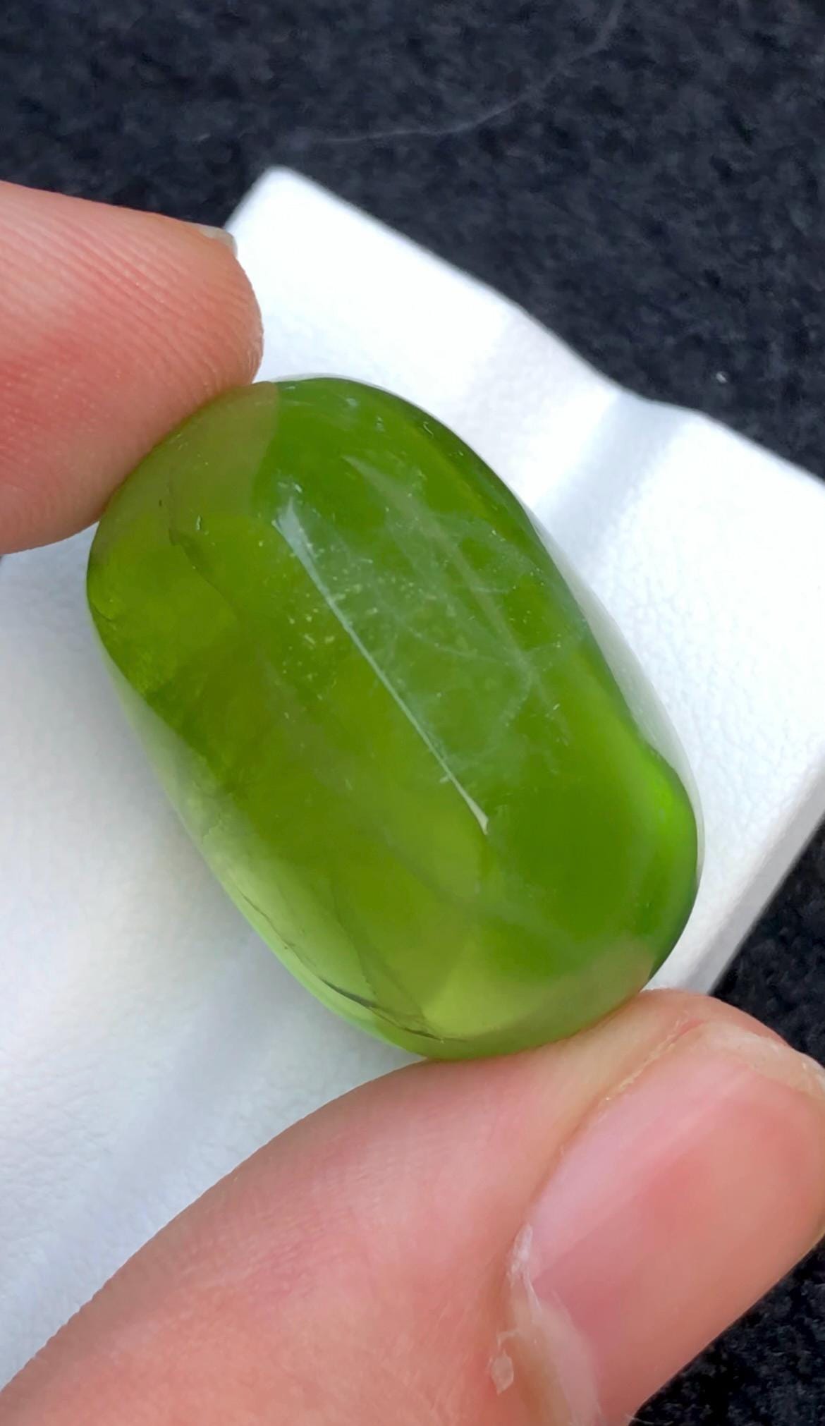 Green Peridot 66.10 ct Cabochon Gemstone from Pakistan