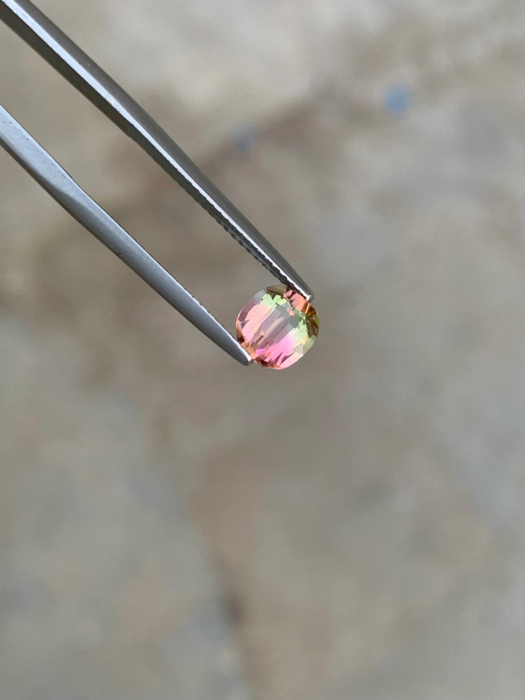 1.10 CT Bi-Color Tourmaline Gemstone: Oval Faceted Pink/Green