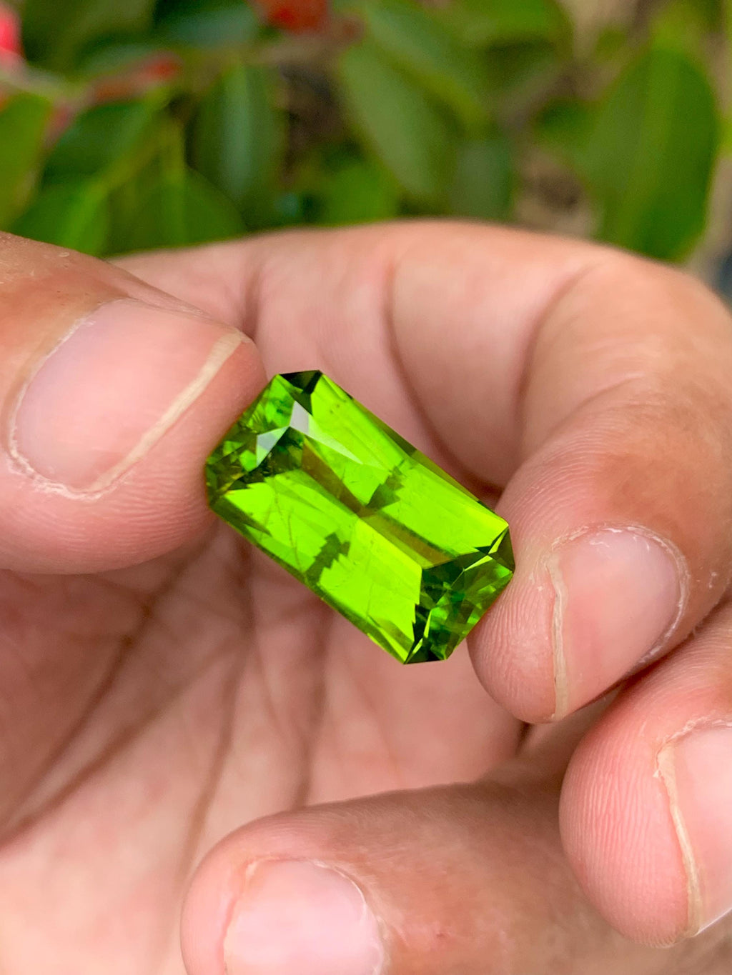 Peridot 11.70ct Fancy Cut Green Gemstone 17.7x10mm