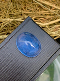 Deep Blue Aquamarine Cabochon: Oval Gemstone, March Birthstone (34.35 Carat)