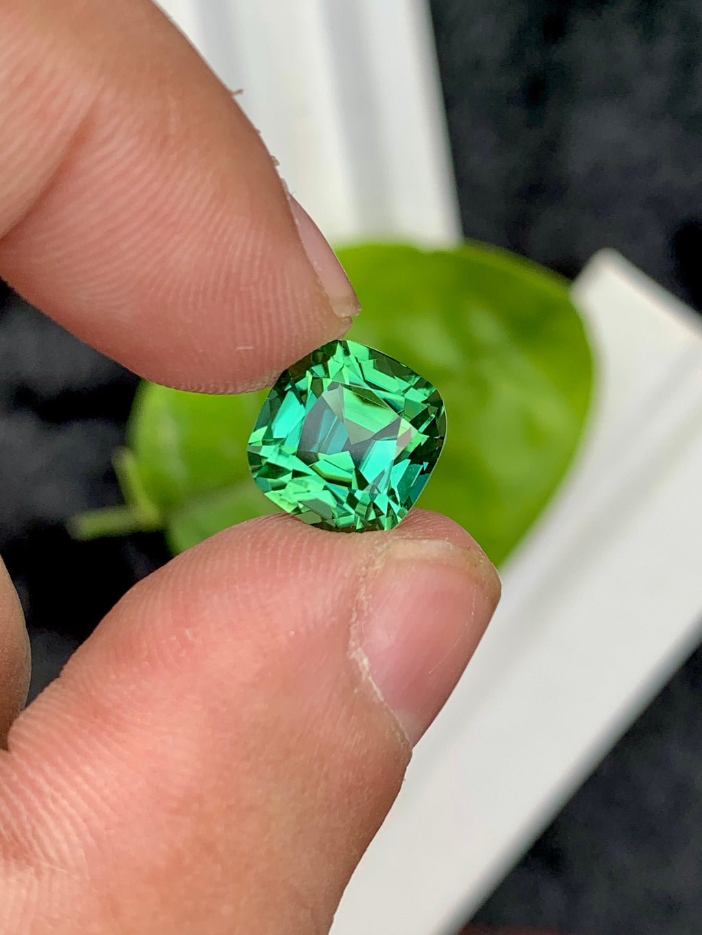 Green Tourmaline Gemstone: 5.85 CT Flawless Cushion Cut, Afghanistan