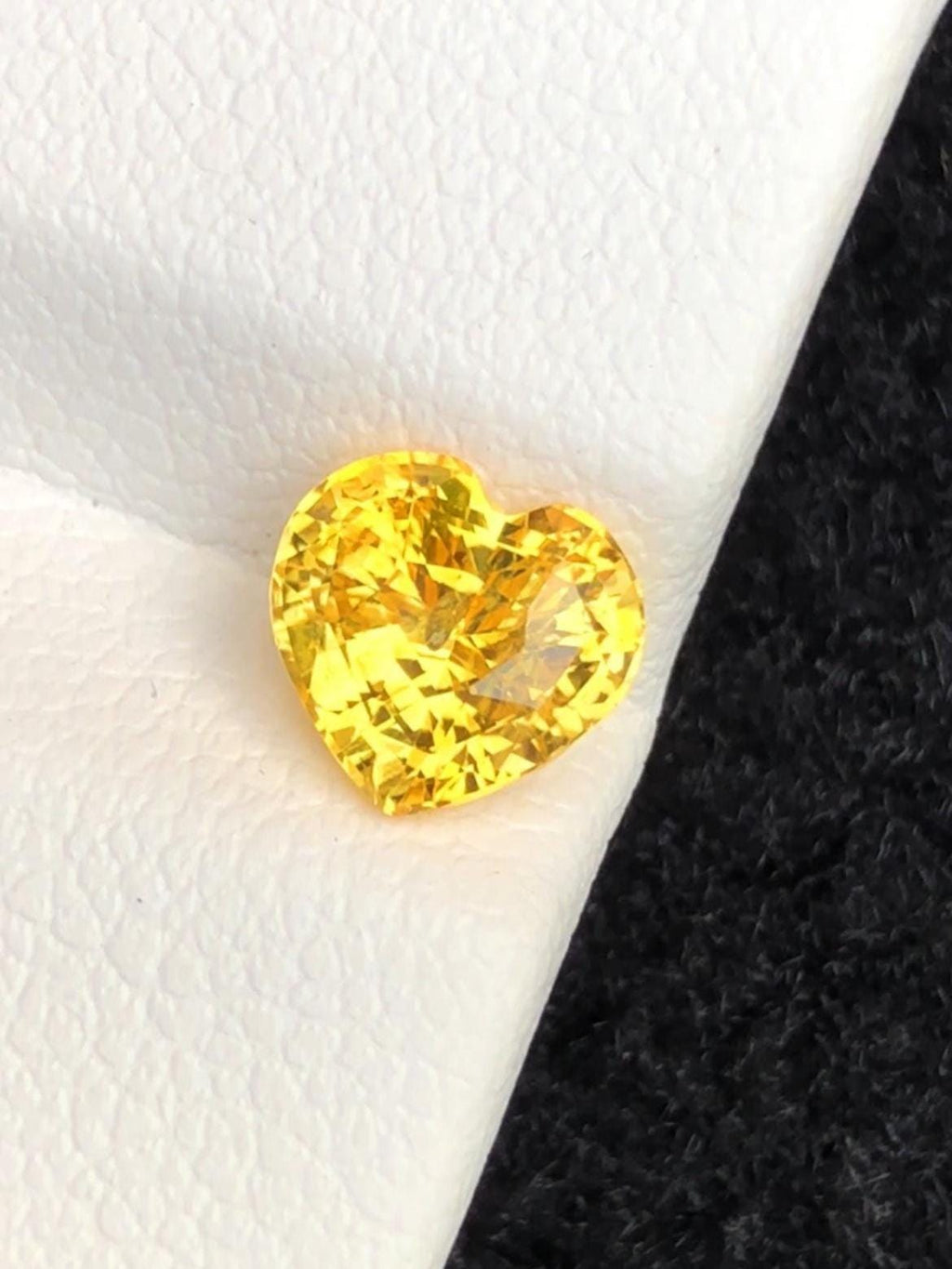 Canary Yellow Sapphire 1.58ct Heart Cut Madagascar Certified