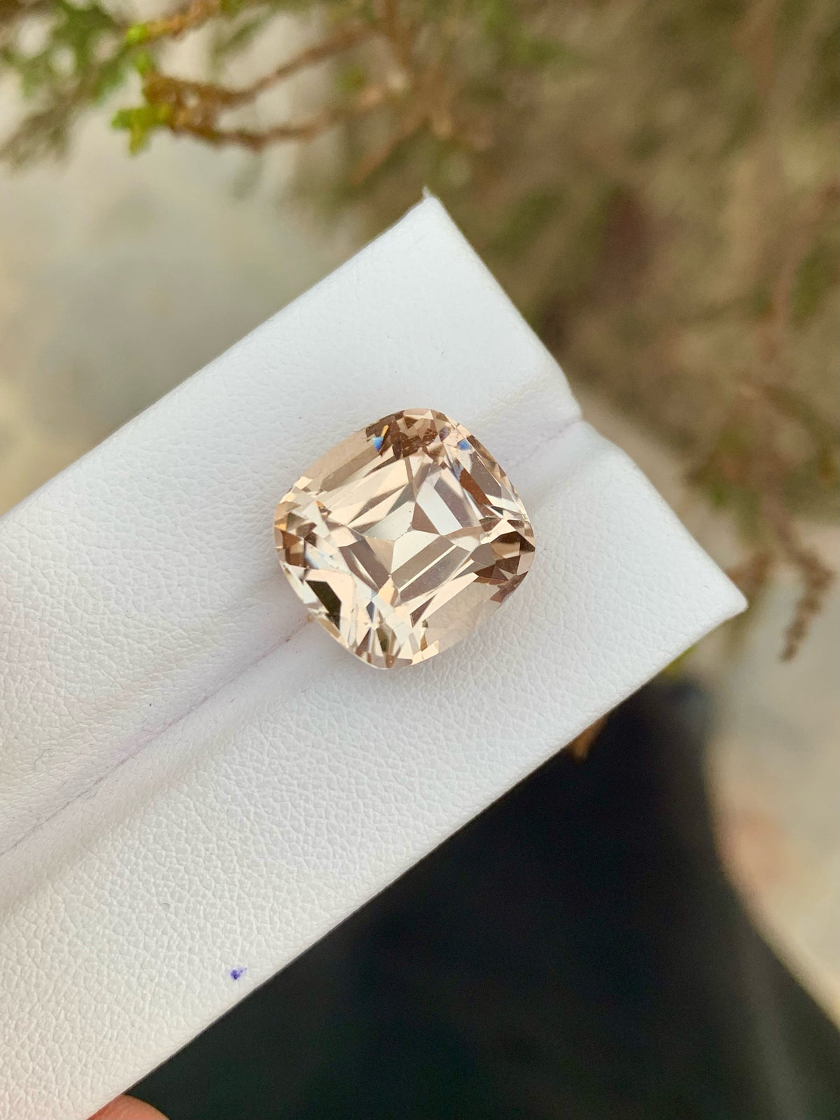 Unheated Imperial Topaz Gemstone: 17.25 CT Natural Yellow Cushion Cut Stone