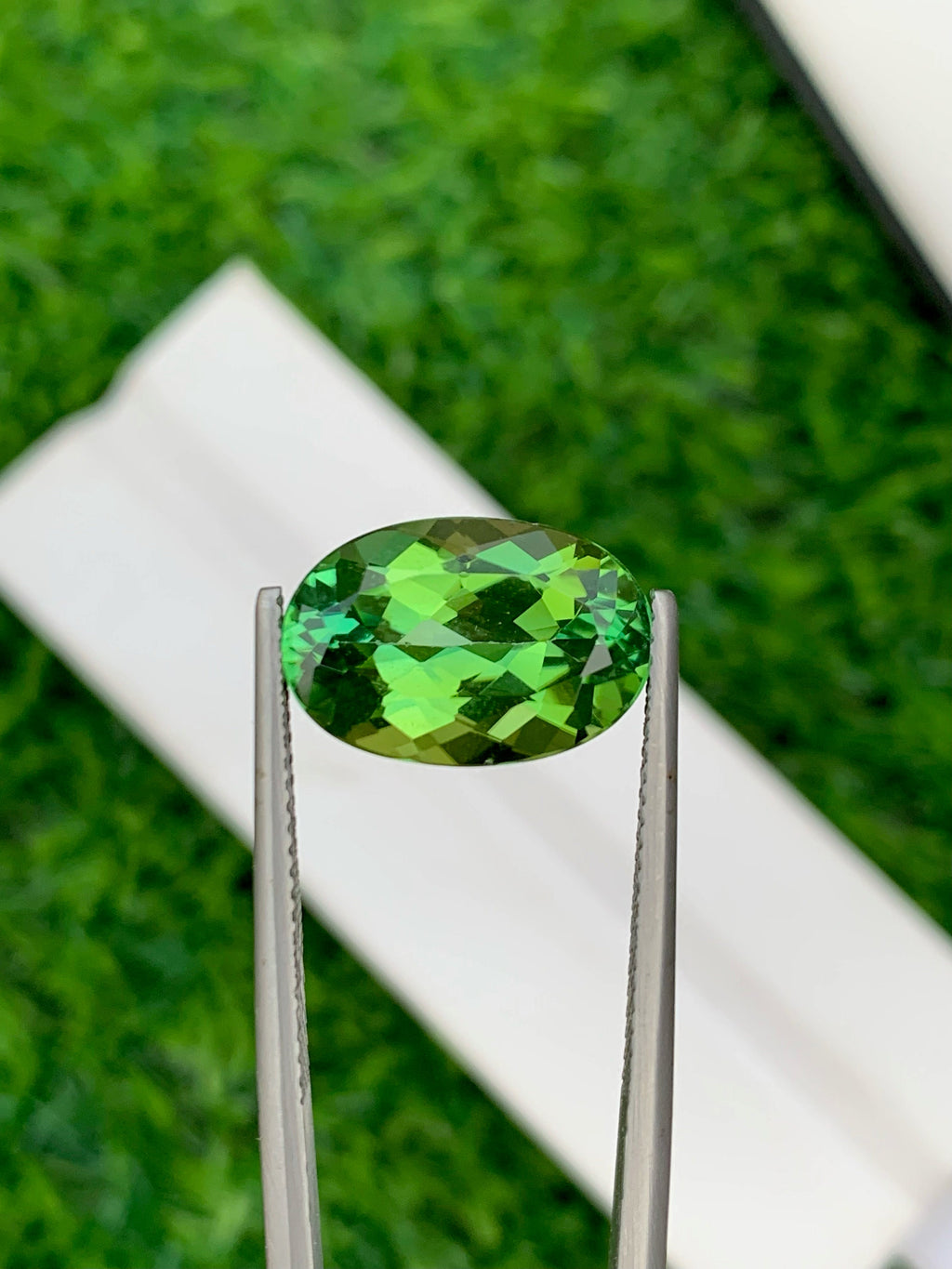 Vibrant Green Tourmaline Gemstone: Oval Cut, 6.60 CT, VVS Clarity