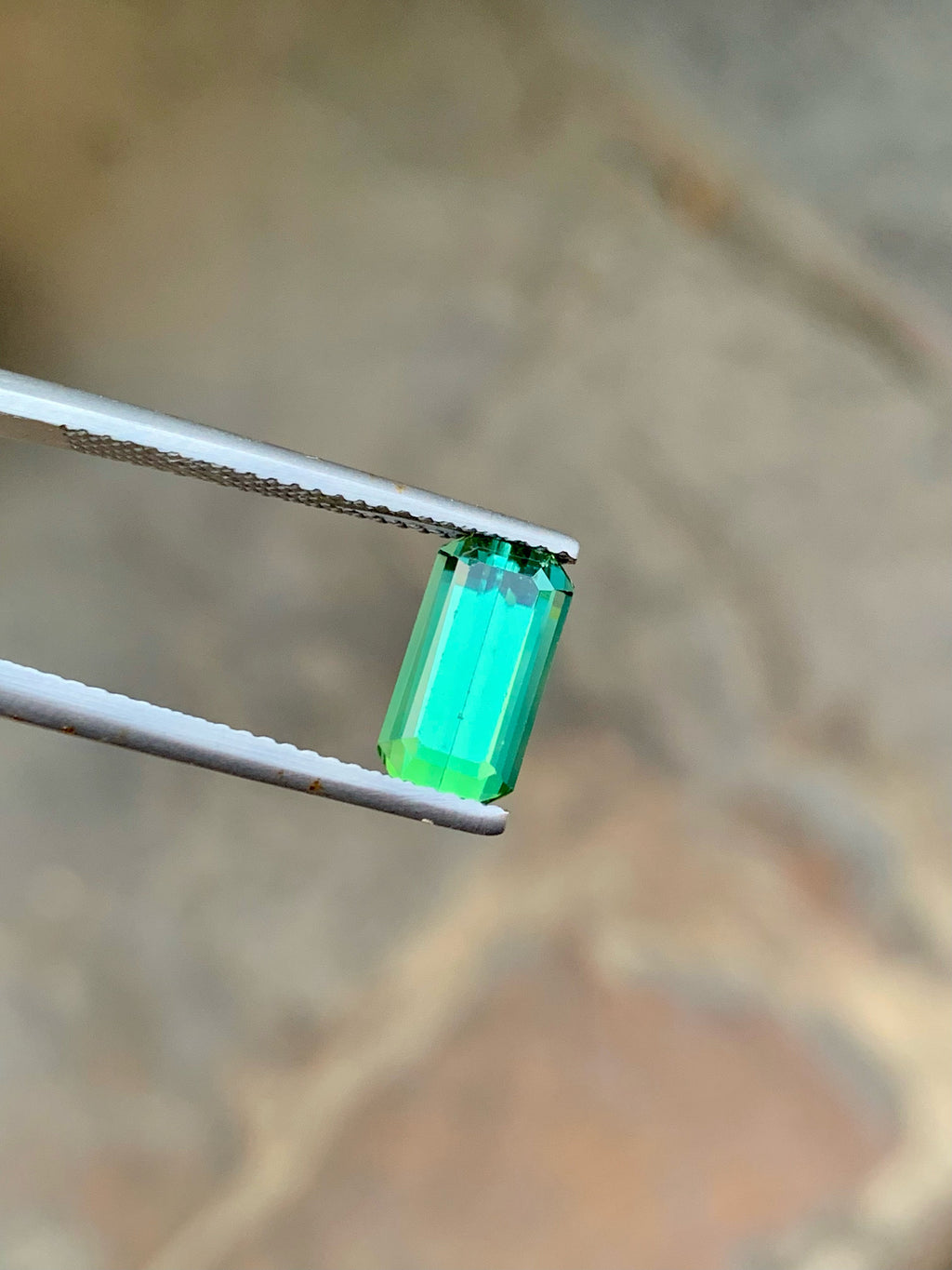 Mint Green Tourmaline Gemstone: Emerald Cut, Flawless, 2.40 CT
