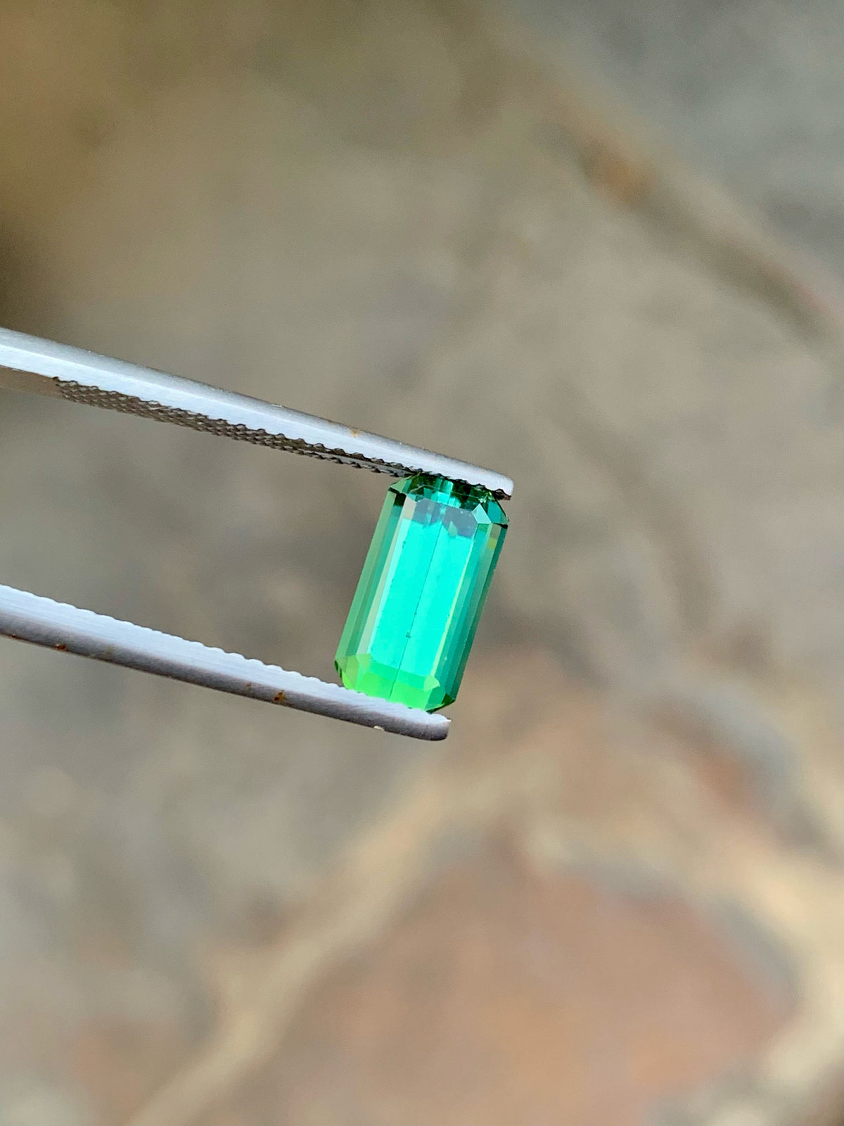 Mint Green Tourmaline Gemstone: Emerald Cut, Flawless, 2.40 CT