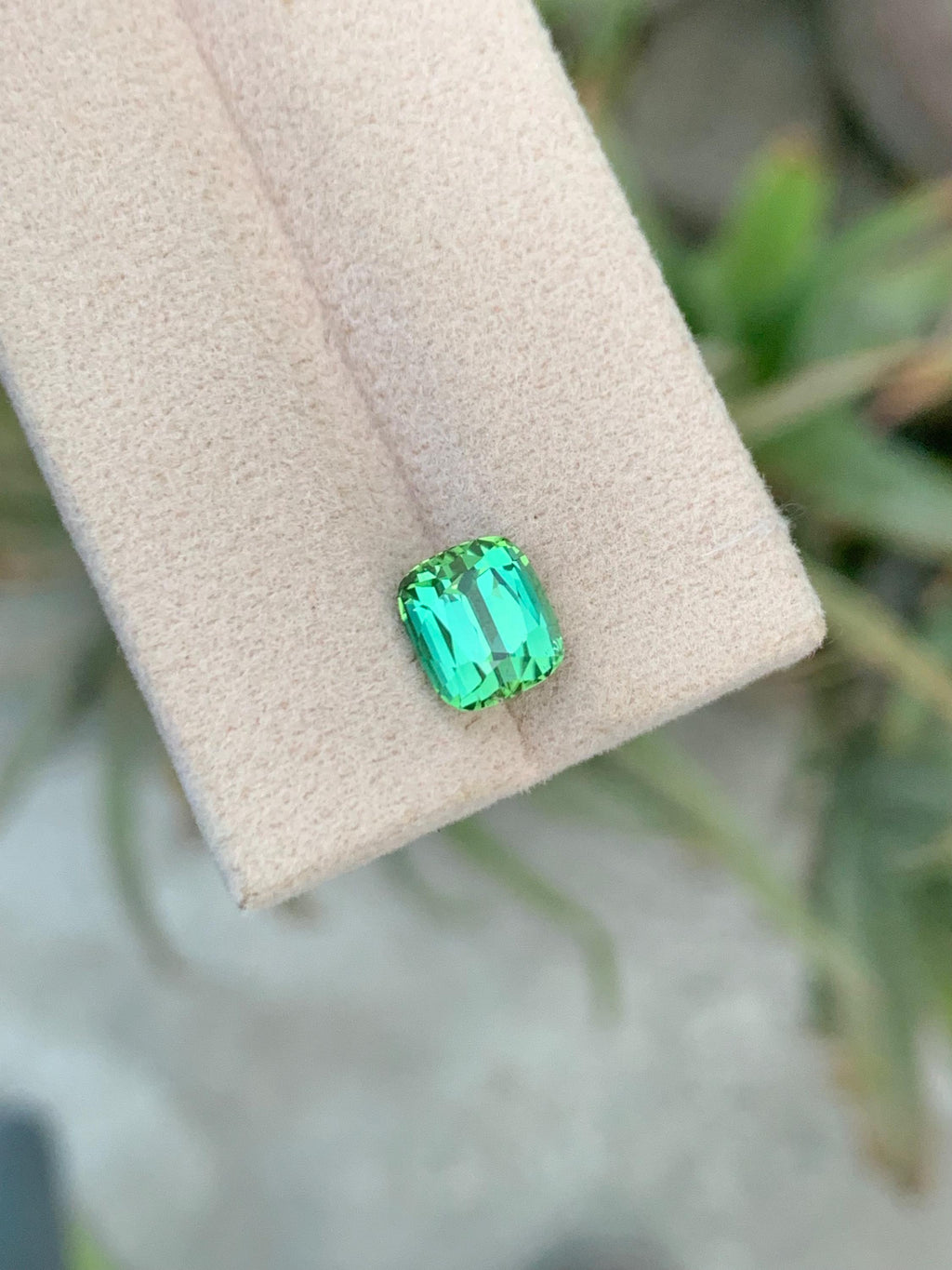 Natural Bluish Green Tourmaline Gemstone: Cushion Cut, 2.55 CT