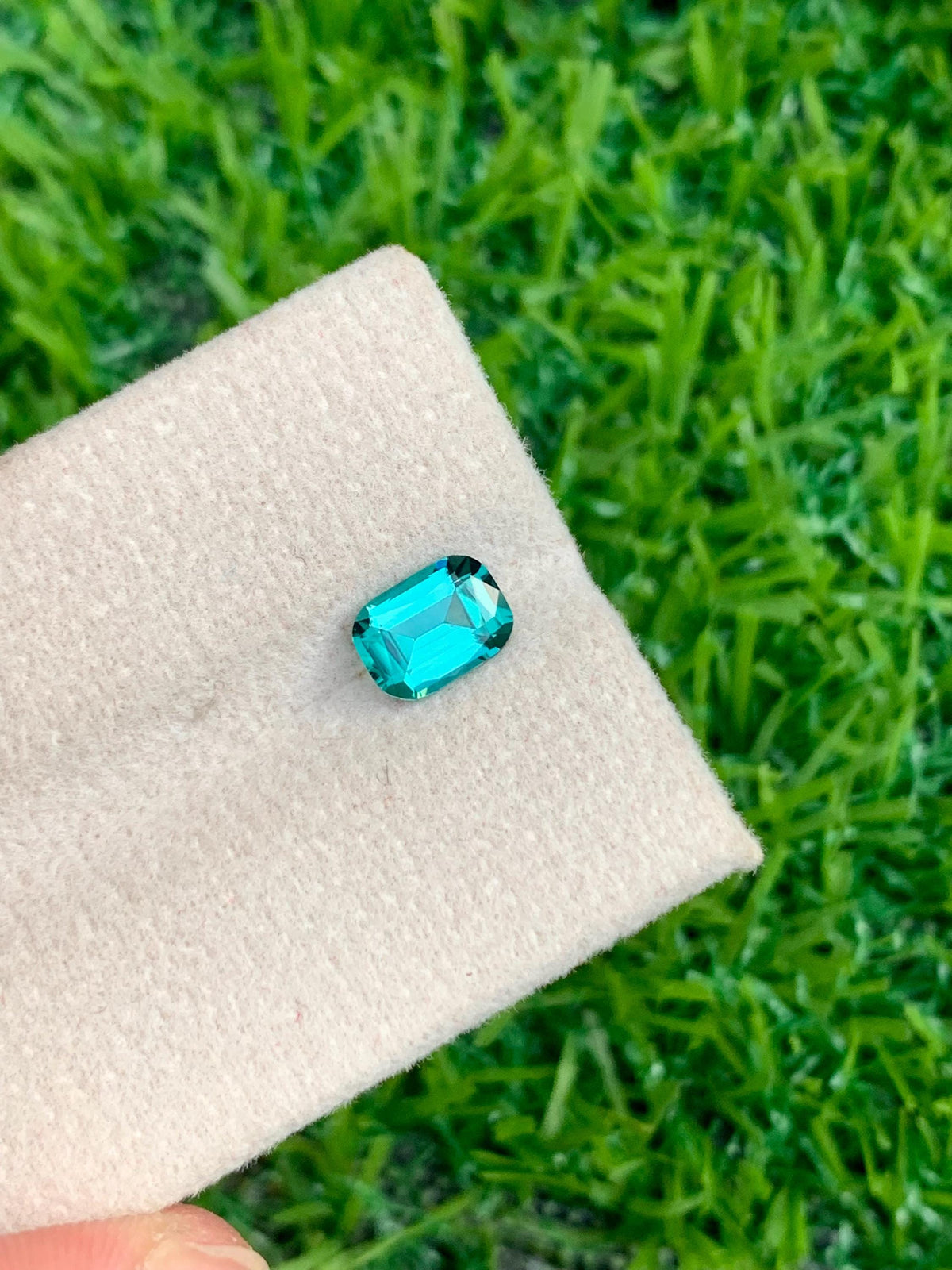 Green Tourmaline Gemstone: 0.90 CT Faceted Cushion Cut, Afghanistan