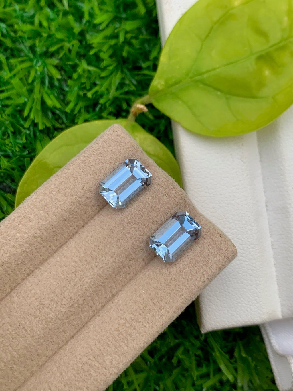 Santa Maria Blue Aquamarine Pair: Brazilian Emerald Cut Gemstones, 3.25 CT