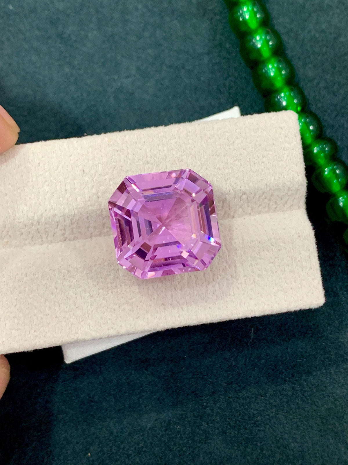 Pink Kunzite 23.90ct Asscher Cut Gemstone from Afghanistan – Light Pink Sparkling Gem