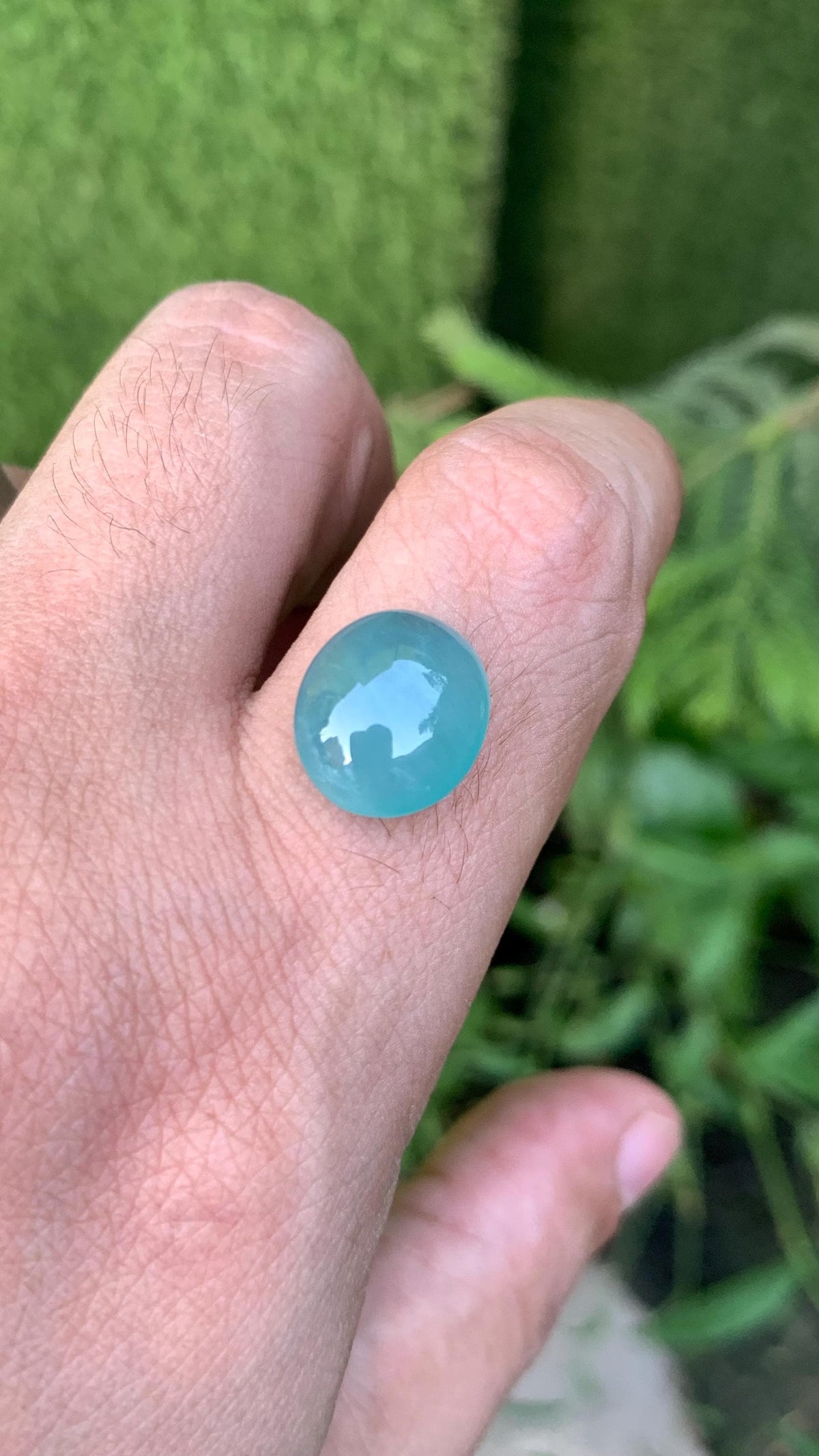 Grandidierite Gemstone Cabochon: Bluish Green, Rare Madagascar Stone, 10.40 Carats