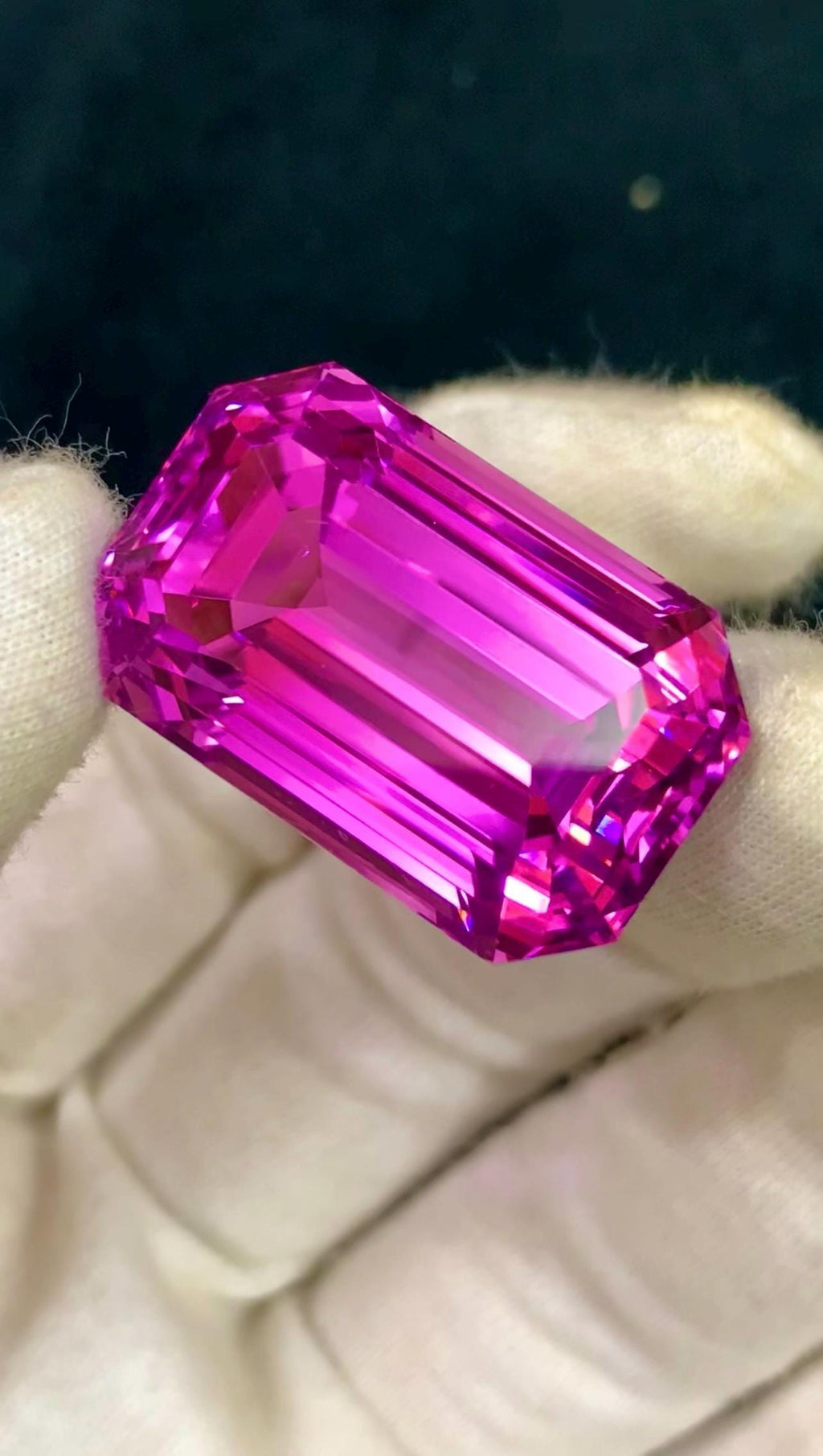 Vivid Pink Kunzite Gemstone 92.90 Carat Emerald Cut, Afghanistan