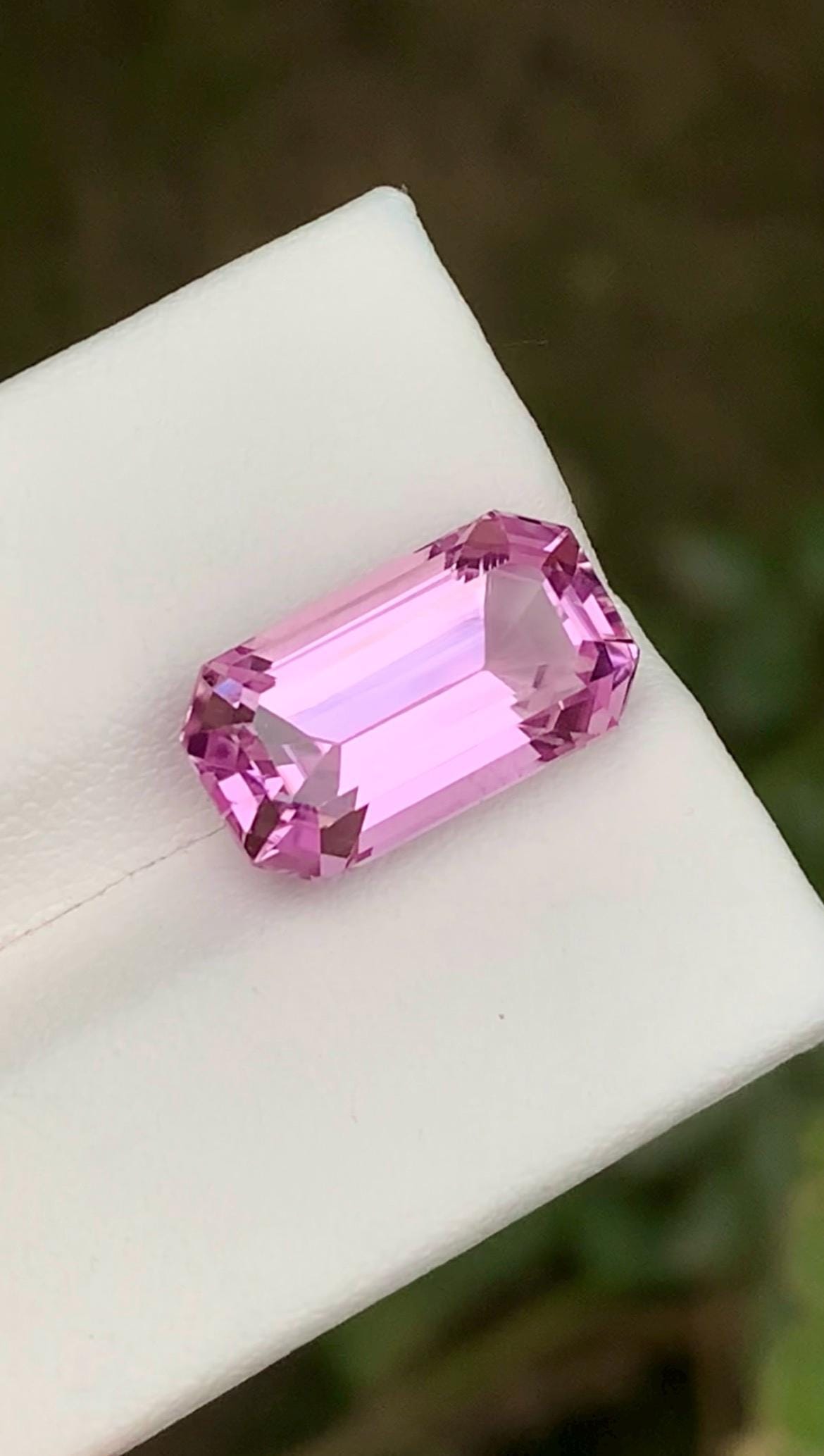 Pink Kunzite Gemstone: 8.05CT Faceted Emerald Cut From Nuristan Afghanistan