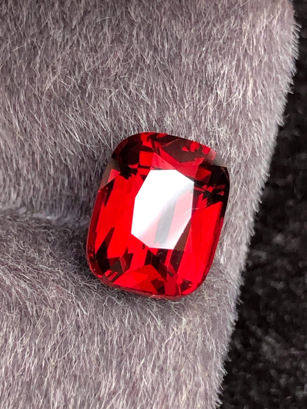 Red Rhodolite Garnet Cushion Cut 3.60 ct from Tanga Mine Tanzania
