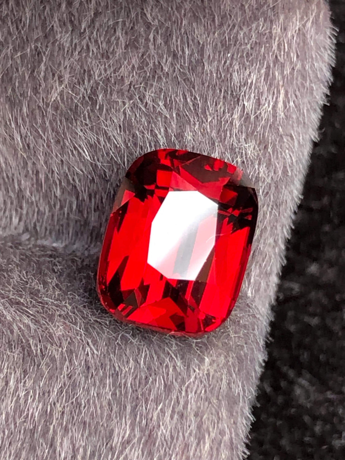 Red Rhodolite Garnet Cushion Cut 3.60 ct from Tanga Mine Tanzania