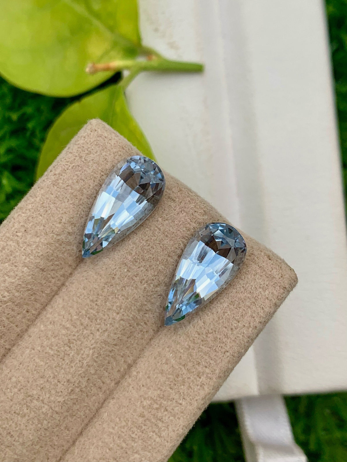 Santa Maria Blue Aquamarine Gemstone Pair: Pear Cut, 5.10 CT