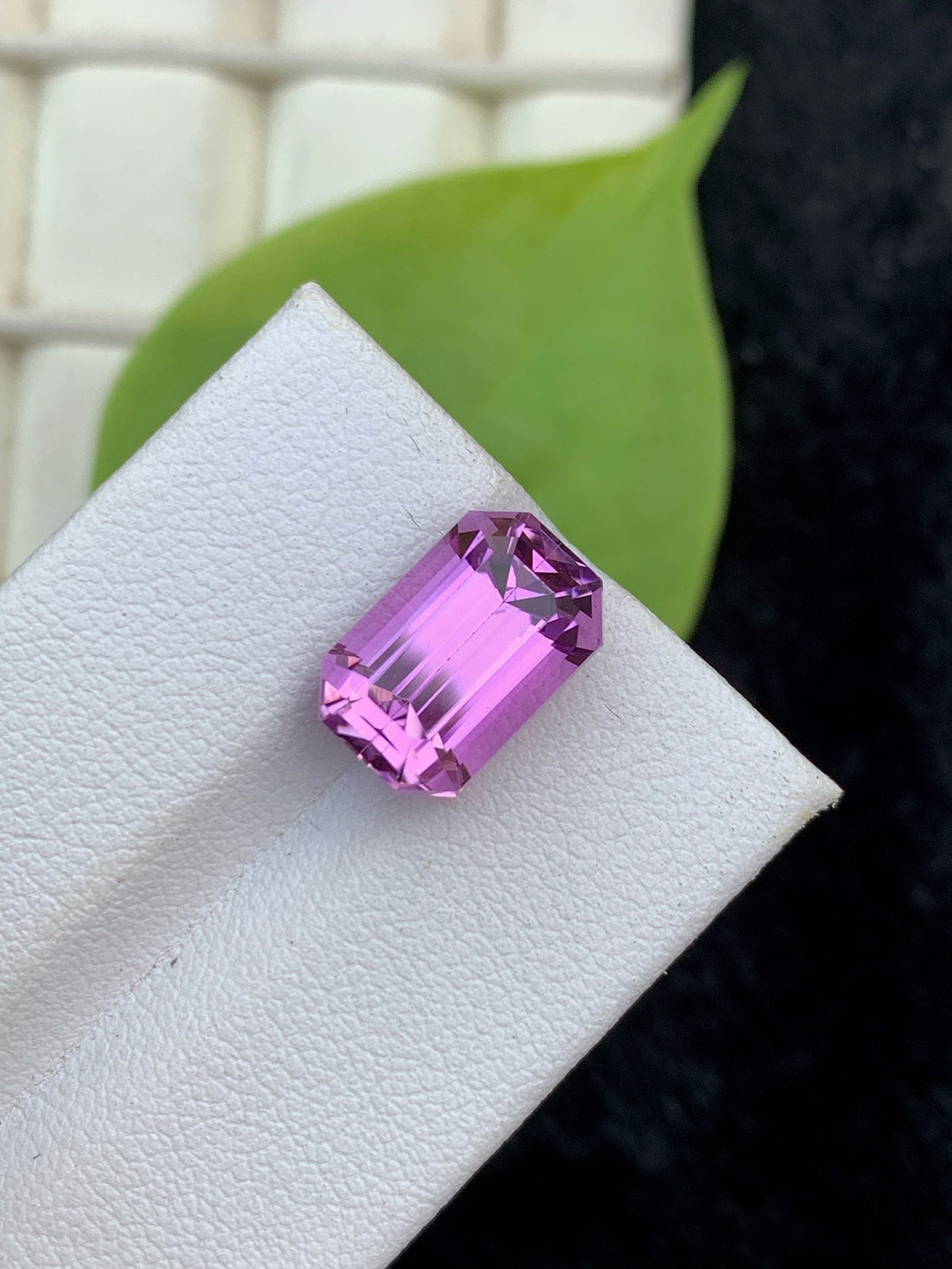 Deep Pink Kunzite Gemstone: 7.80 CT Emerald Cut Spodumene Stone