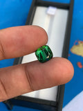 Bottle Green Tourmaline: 3.85 CTS Cushion Cut Gemstone, Afghanistan Origin