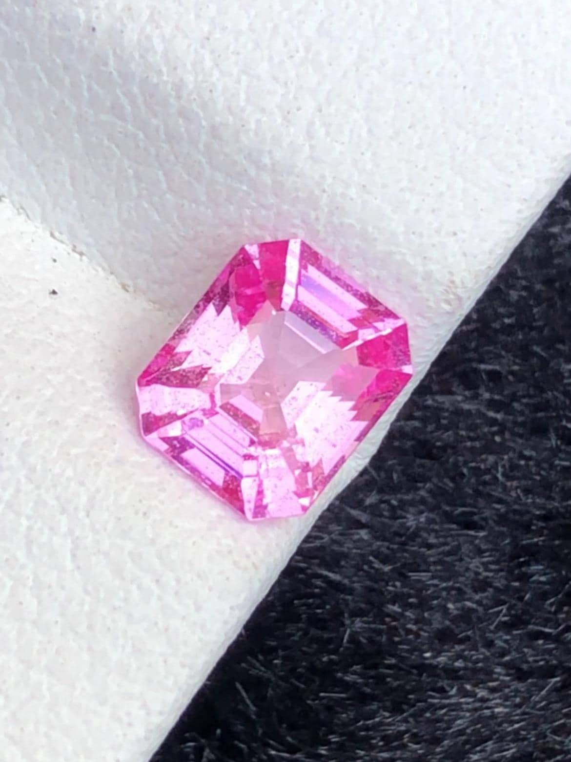 Pink Sapphire 1.24 ct Asscher Cut – No Heat Pink Gem from Sri Lanka