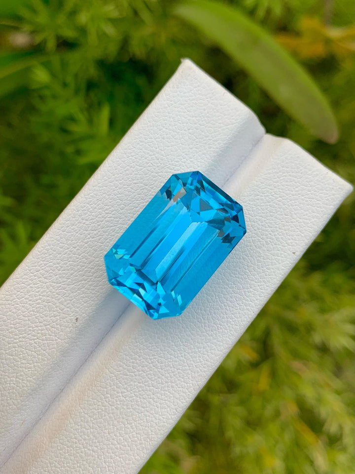 Emerald Cut Swiss Blue Topaz Gemstone: December Birthstone, 34.20 CT