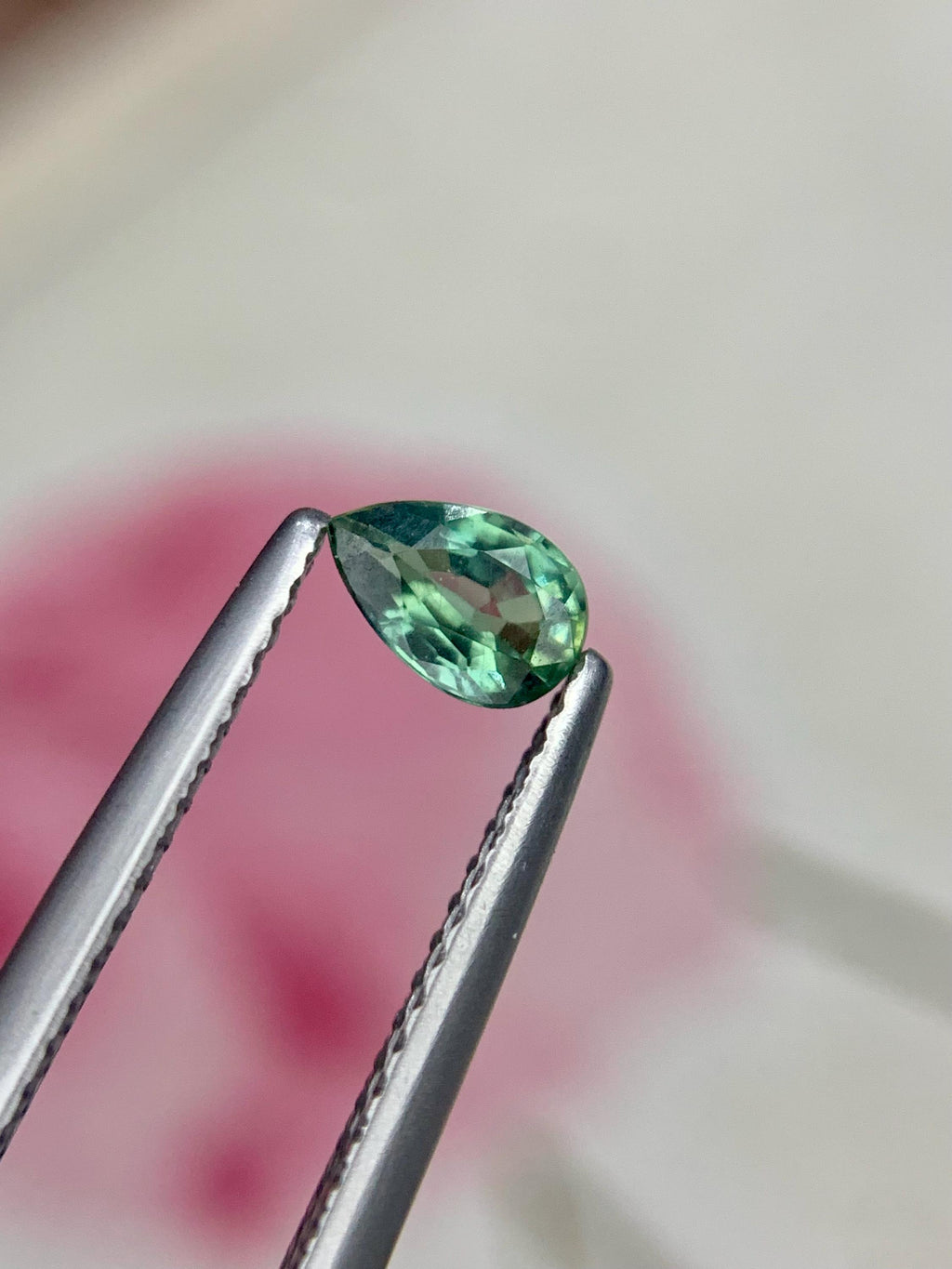 Mint Green Pear Sapphire: 0.50 CT Faceted Loose Gemstone