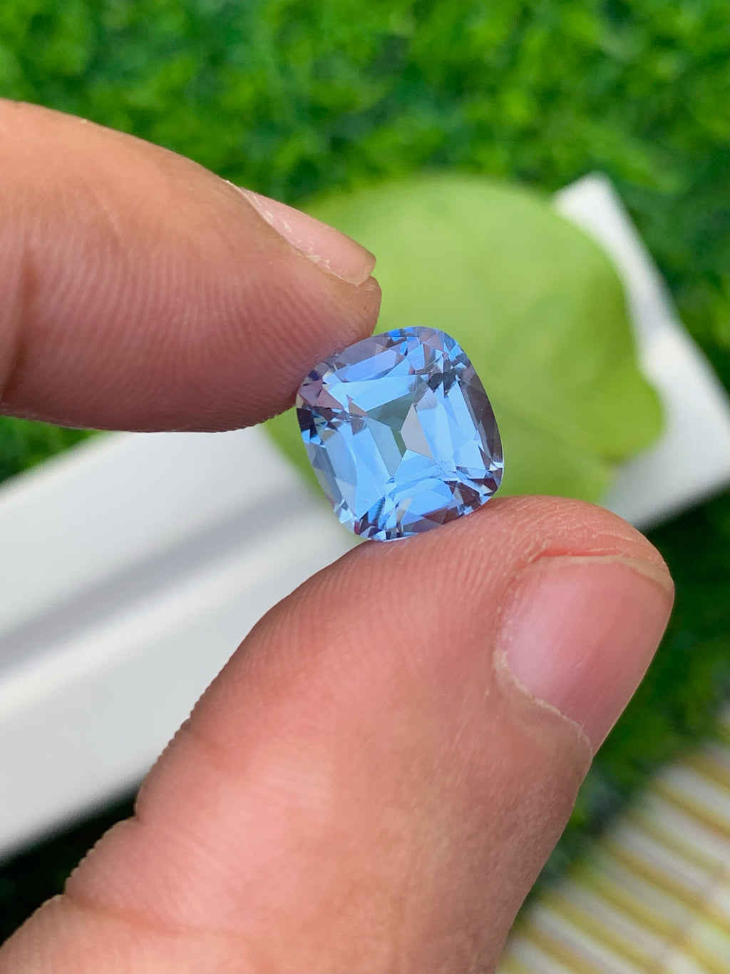 Santa Maria Aquamarine Gemstone: 3.60 CT Deep Blue Cushion Cut