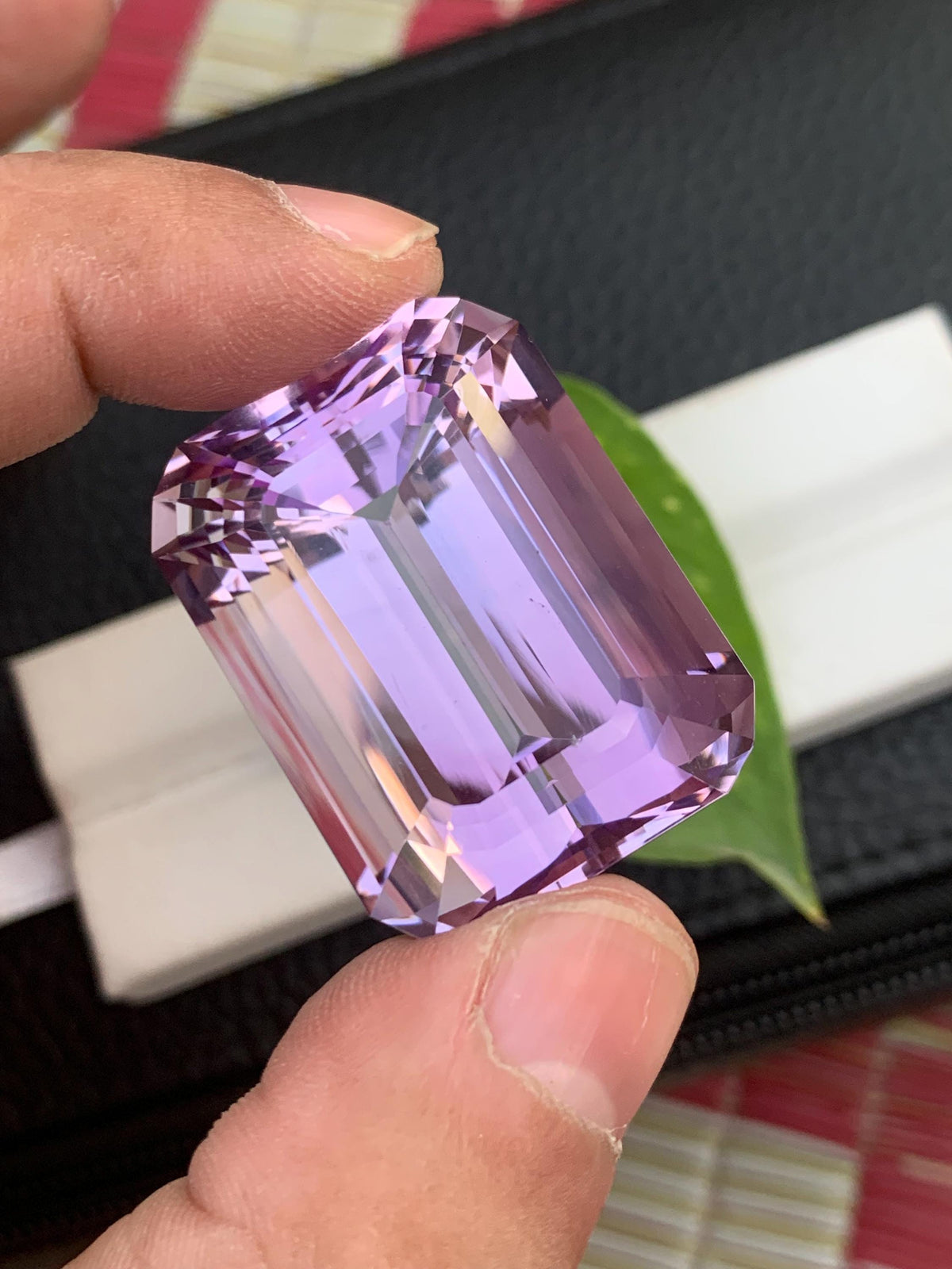 135.10 CT Faceted Pink Kunzite Gemstone: Emerald Cut Loose Stone