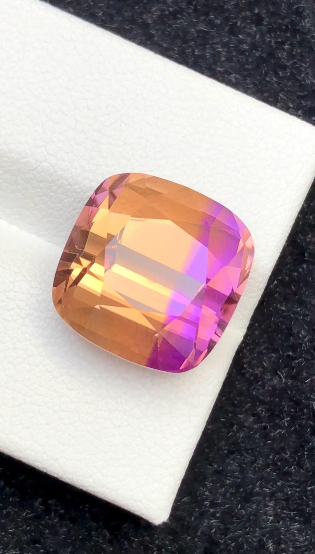 Bi-Color Ametrine 11.70 ct Cushion Cut – Gemstone from Brazil
