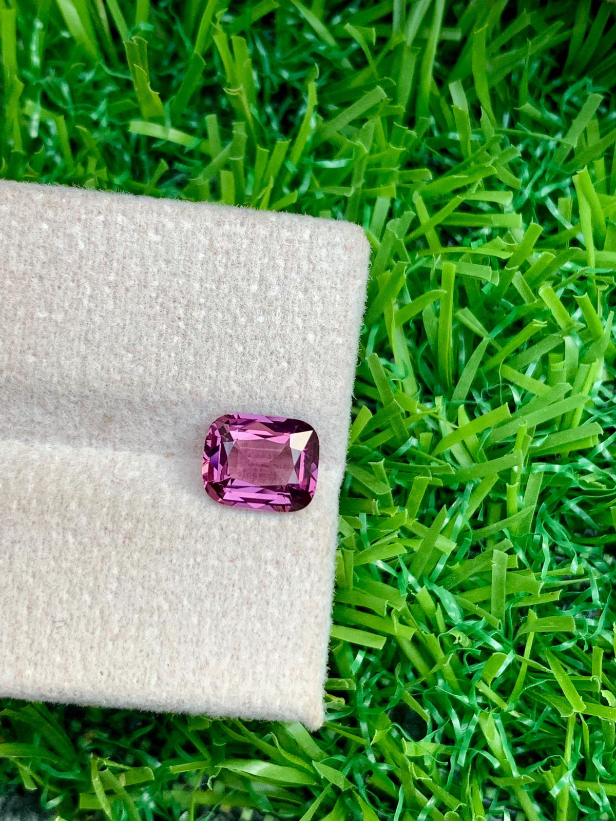 Purplish Pink Spinel Gemstone: 1.40 CT Cushion Cut, Tanzania