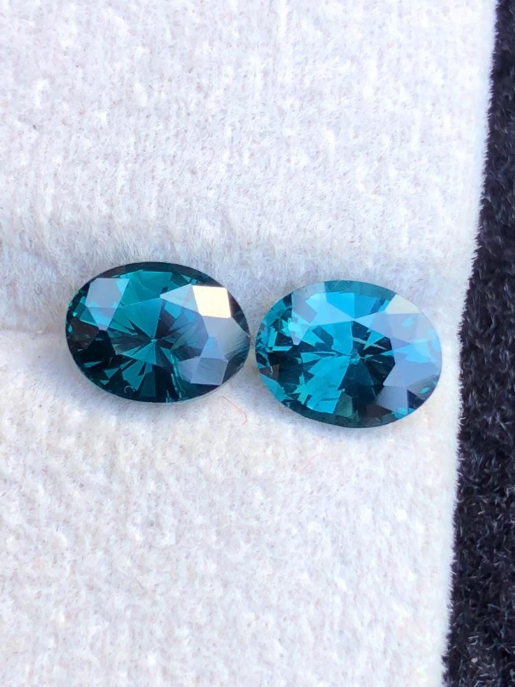 Greenish-Blue Spinel Pair 2.20ct Oval Faceted Cut – Tanzania, No-Heat Certified Quality