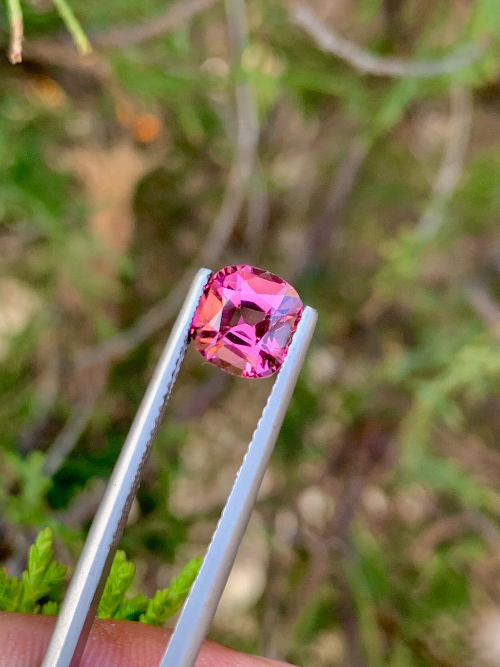 Faceted Pink Tourmaline Stone: 2.00 CT Cushion Cut Gemstone