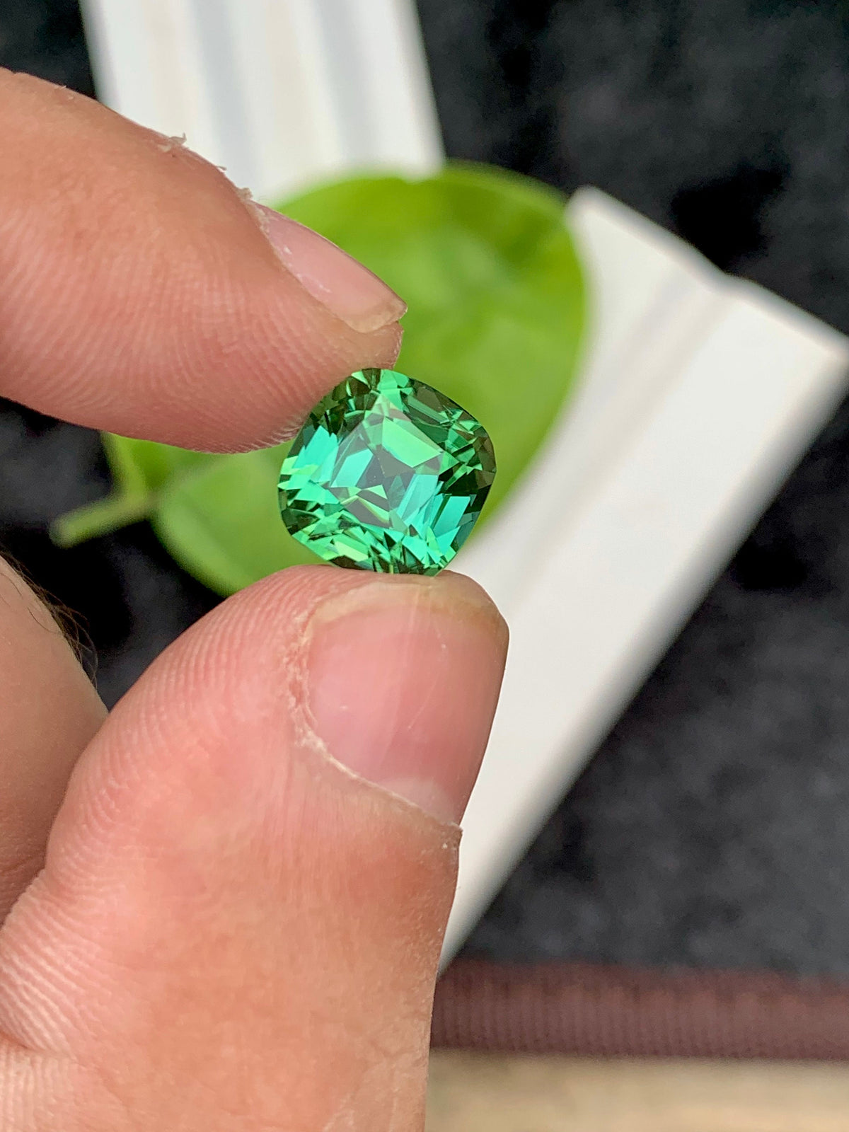 Green Tourmaline Gemstone: 5.85 CT Flawless Cushion Cut, Afghanistan