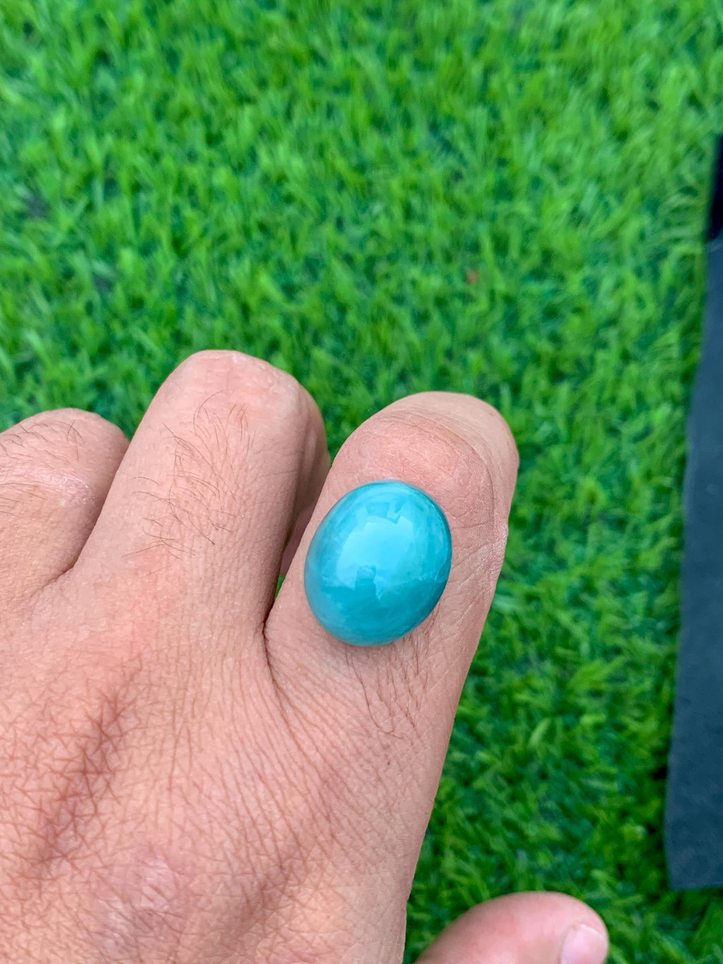 Grandidierite Cabochon: Rare Bluish-Green Gemstone, Madagascar Origin, 15.70 CT
