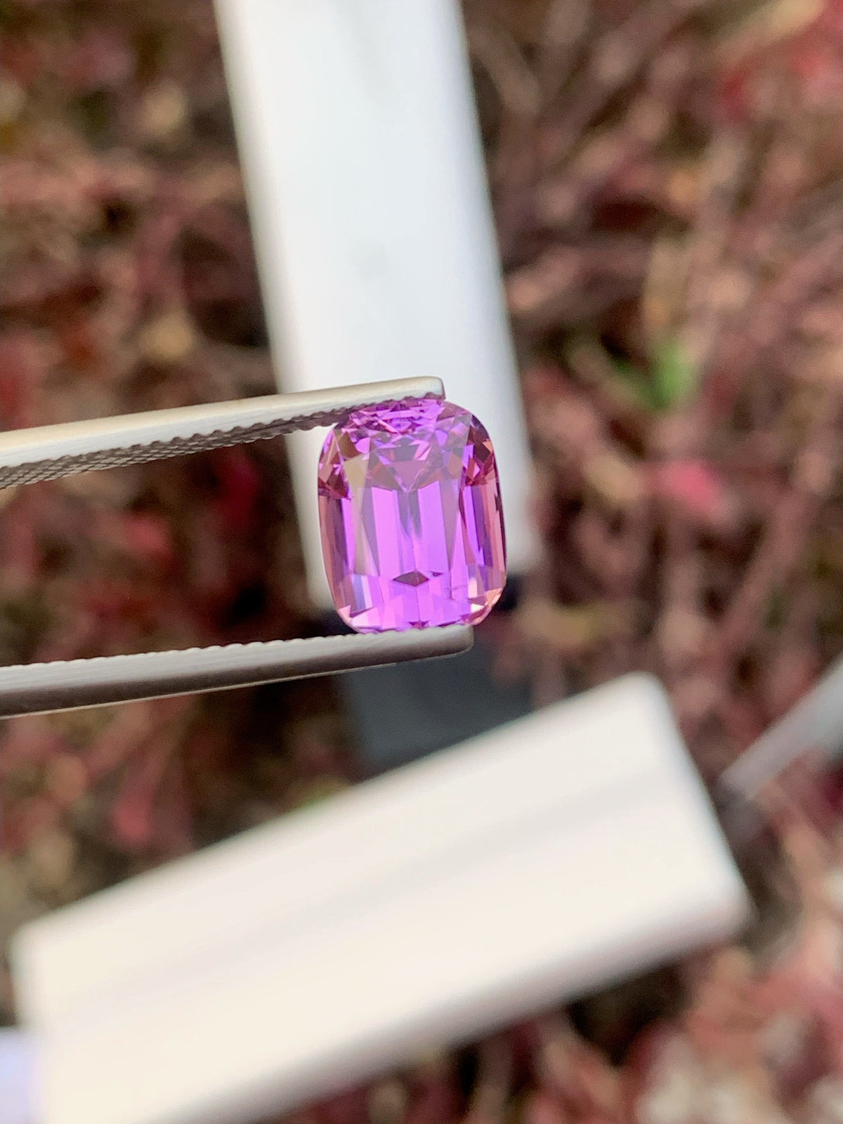 Pink Kunzite Gemstone: 4.95 CT Flawless Cushion Cut Stone