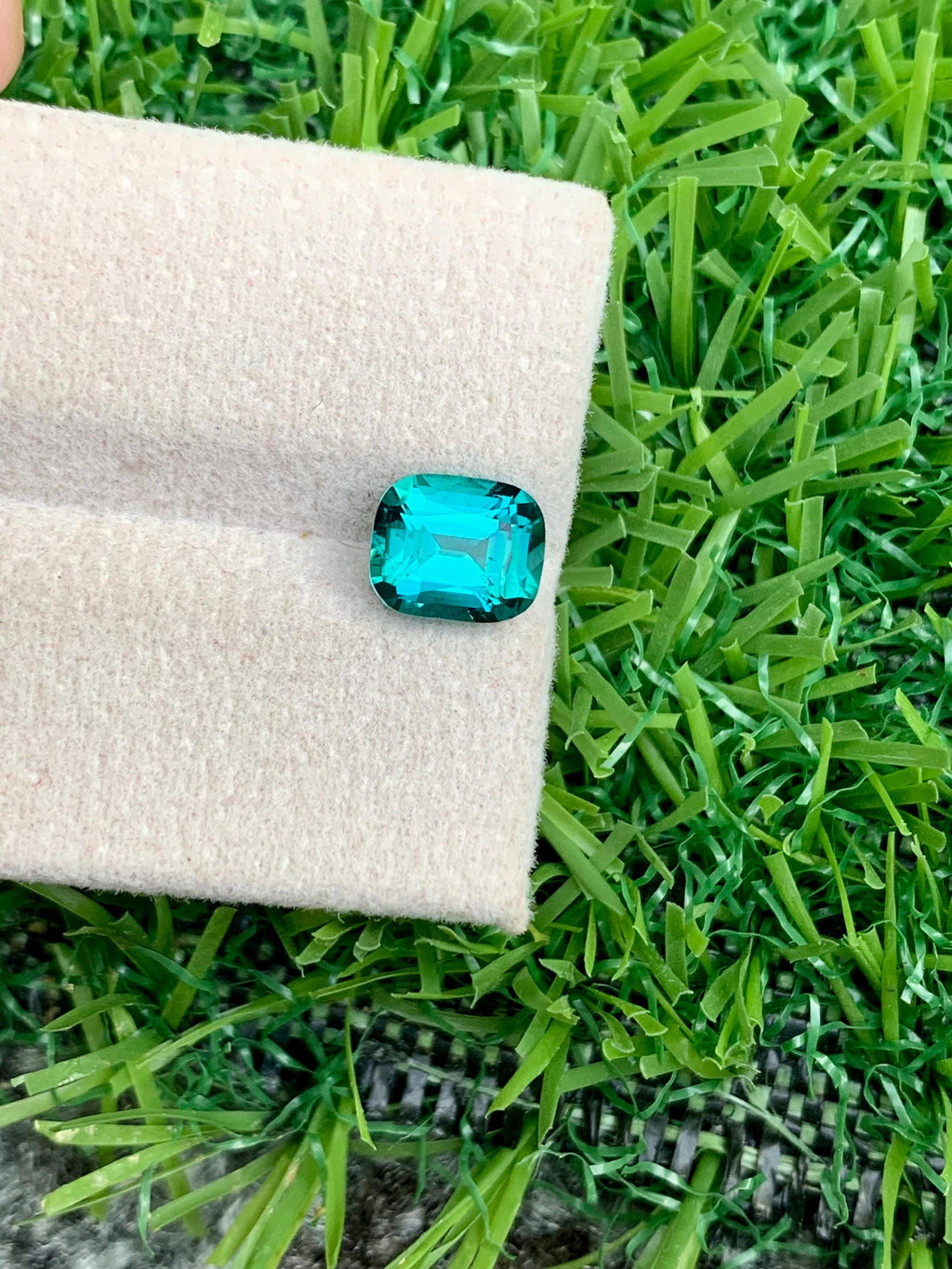 Lagoon Tourmaline Gemstone: 1.65 CT Cushion Cut Ring Stone
