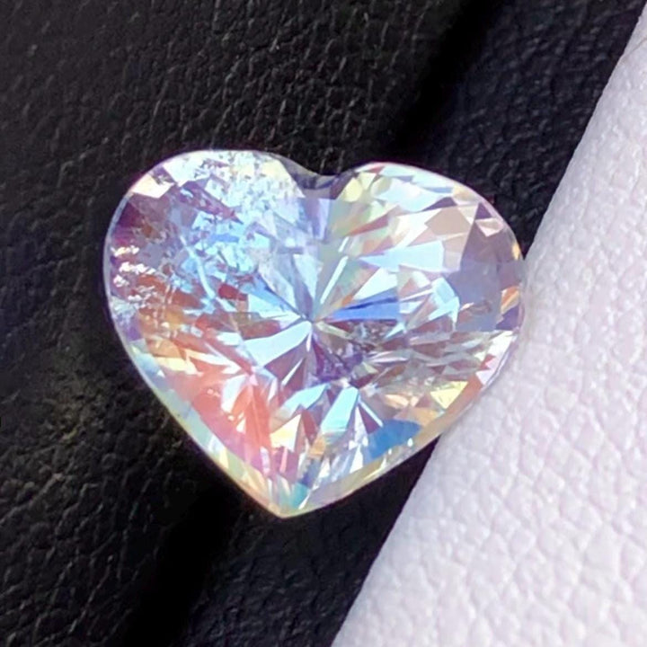 Rainbow Moonstone 3.65 Carat Heart Cut 10x8mm Gemstone from Madagascar