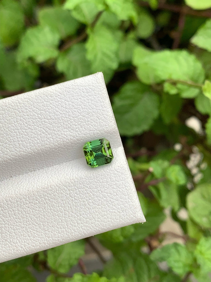 Natural Blue Green Tourmaline Gemstone: Asscher Cut, Jaba Mine (1.20 Carat)